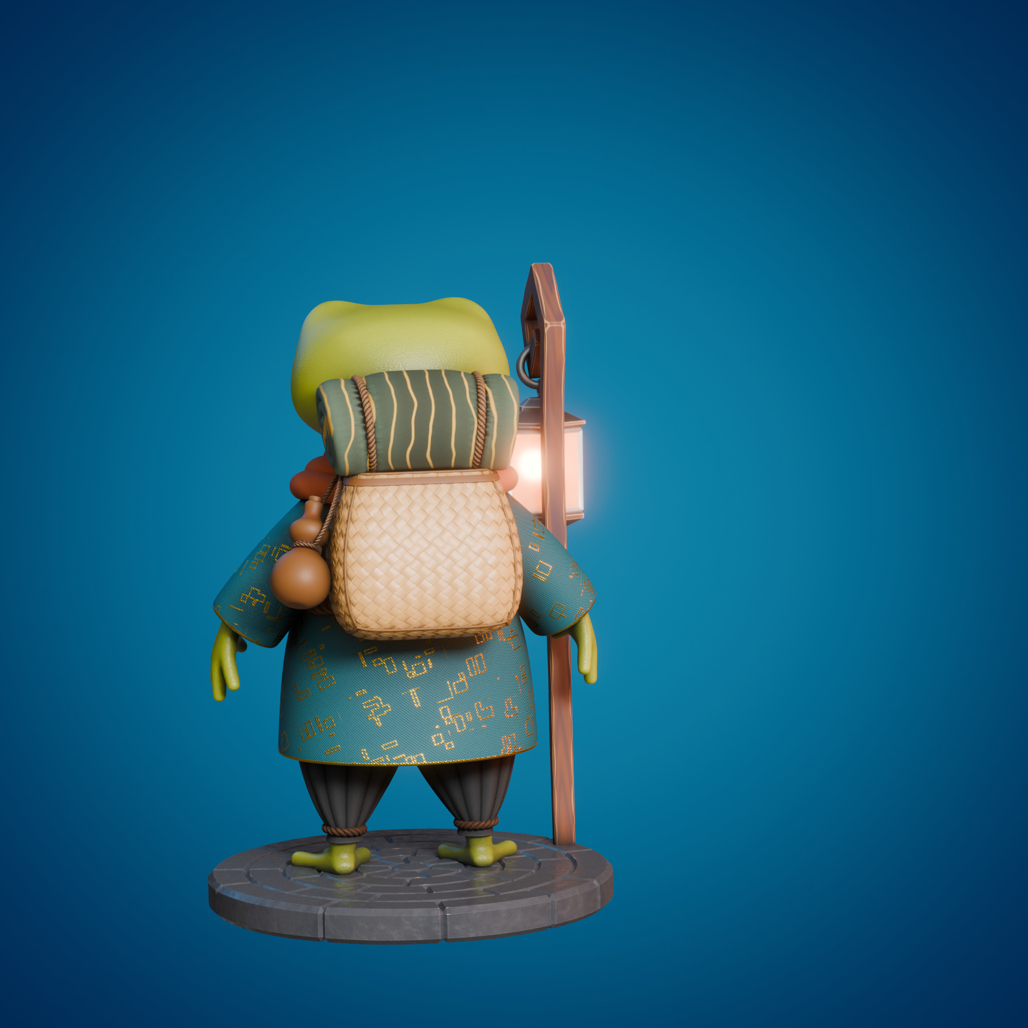 Stylized frog 3D model_5