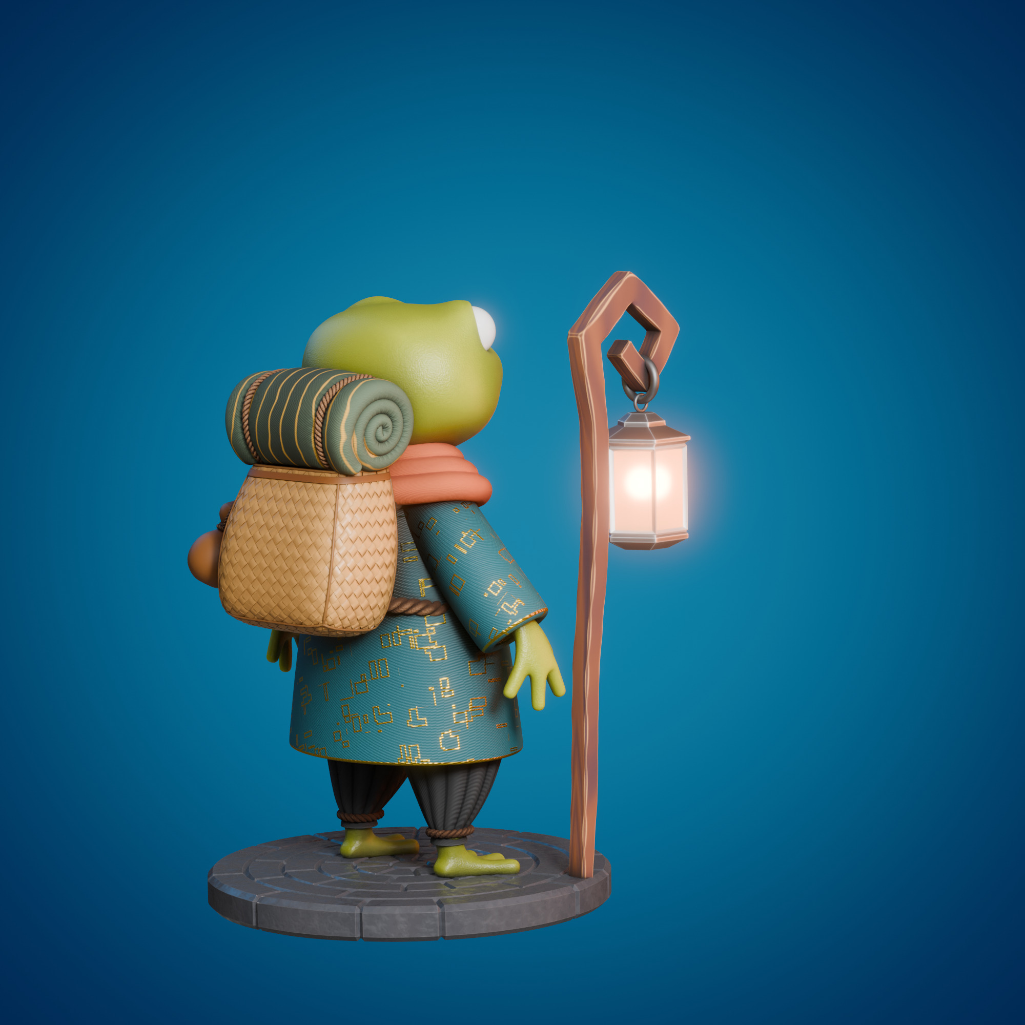 Stylized frog 3D model_7
