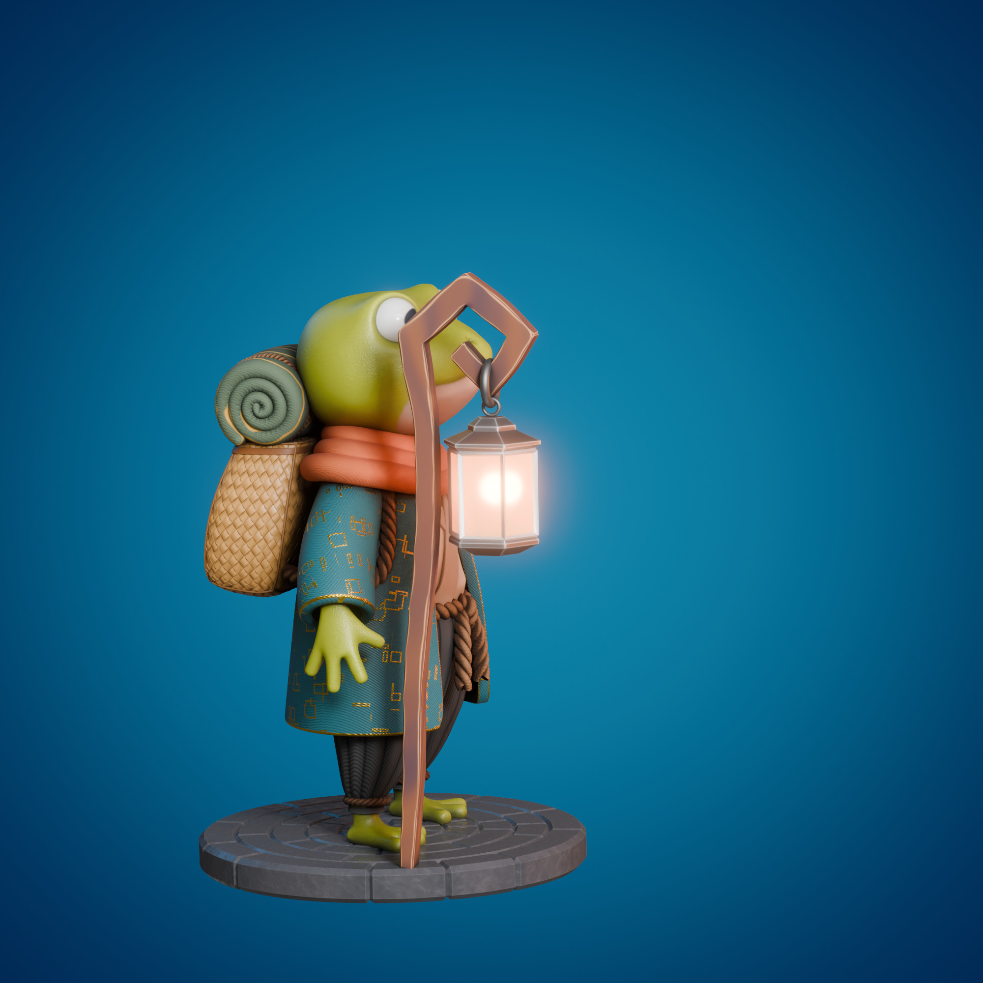Stylized frog 3D model_9