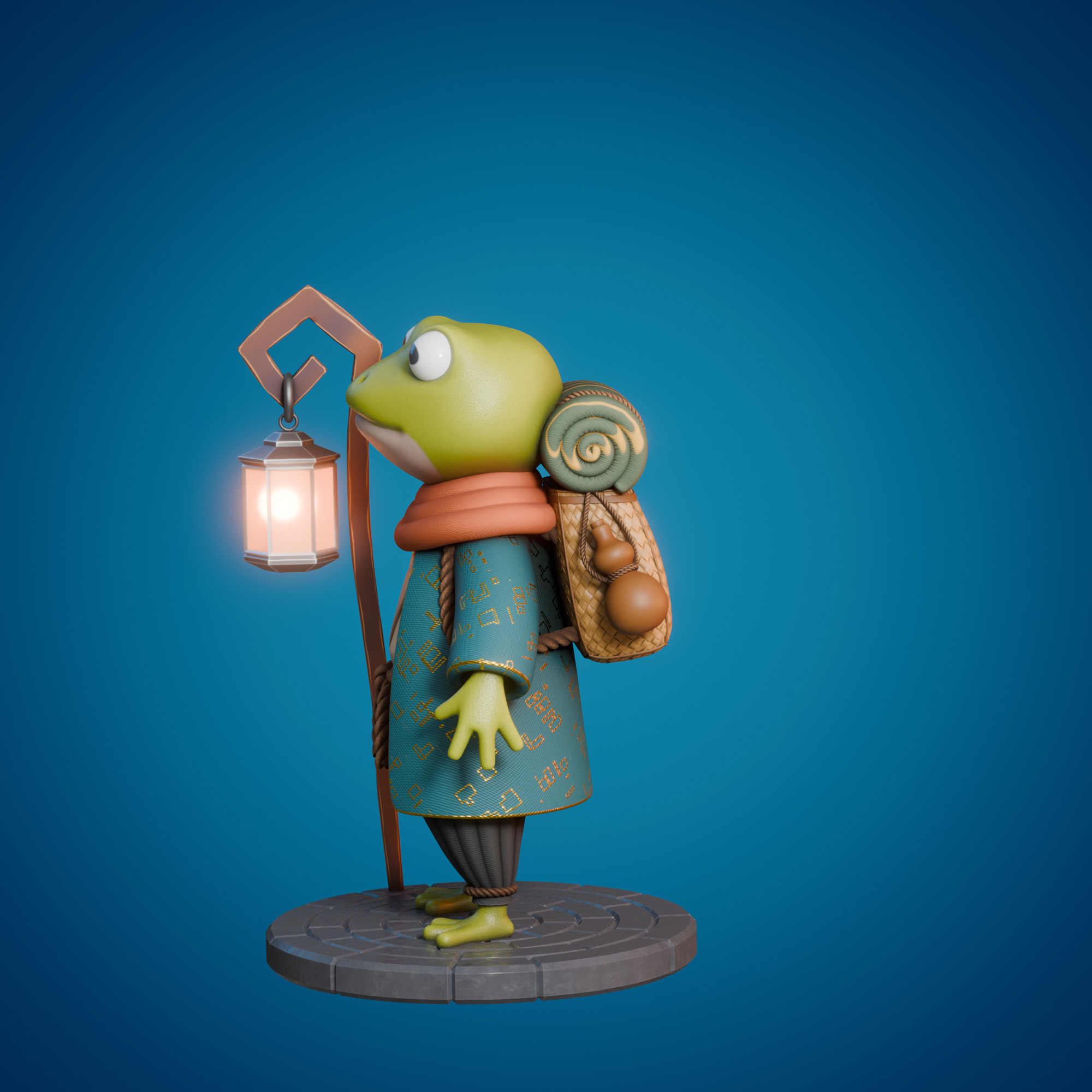 Stylized frog 3D model_2