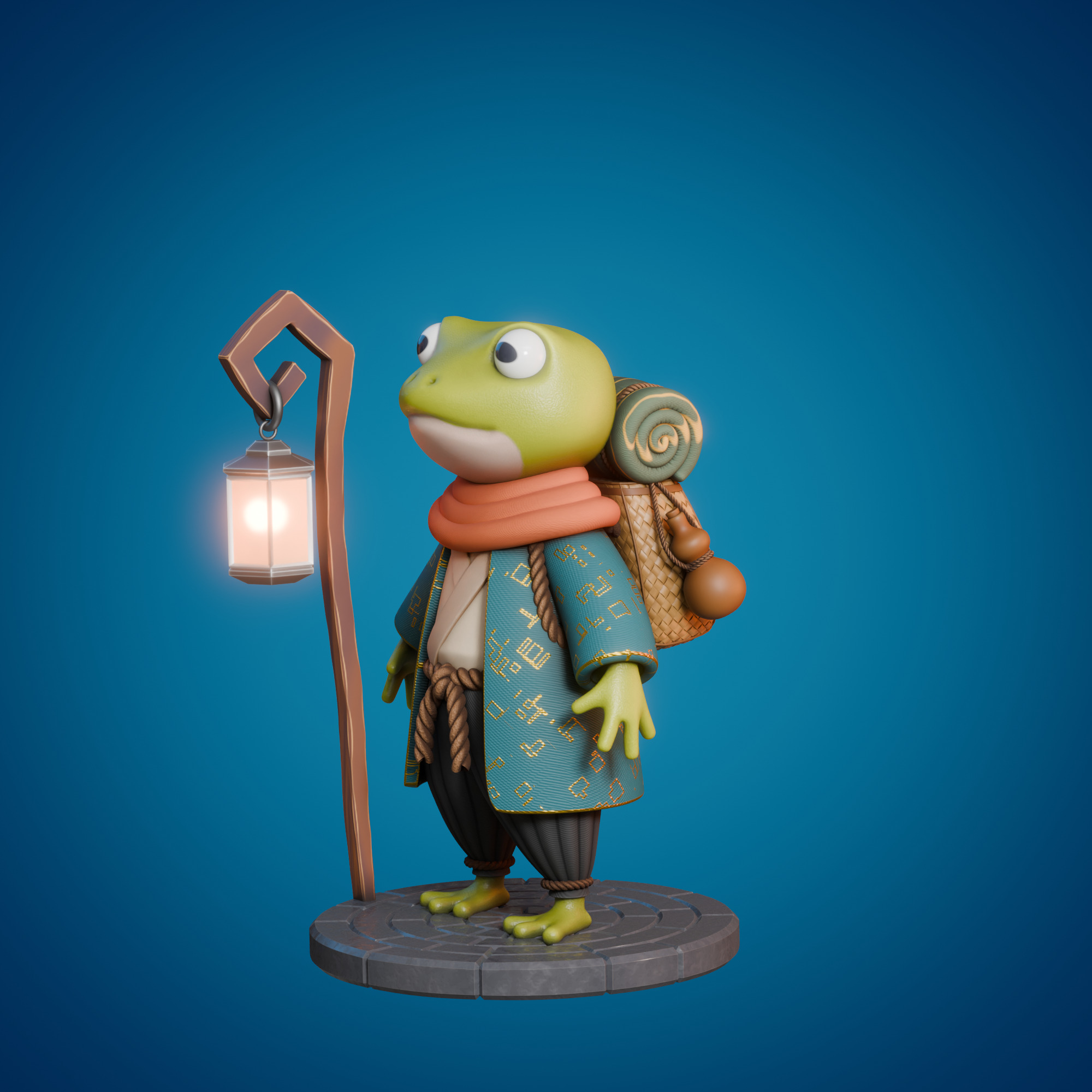Stylized frog 3D model_1