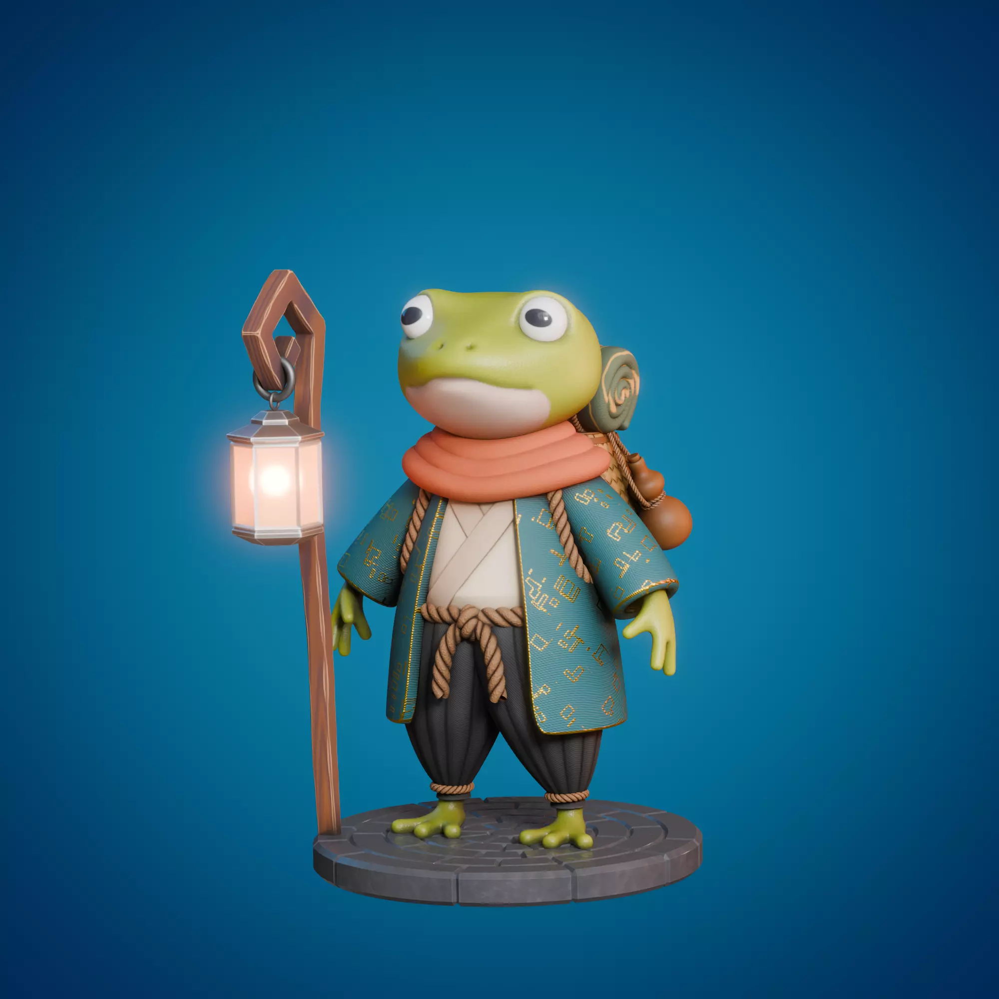 Stylized frog 3D model_0