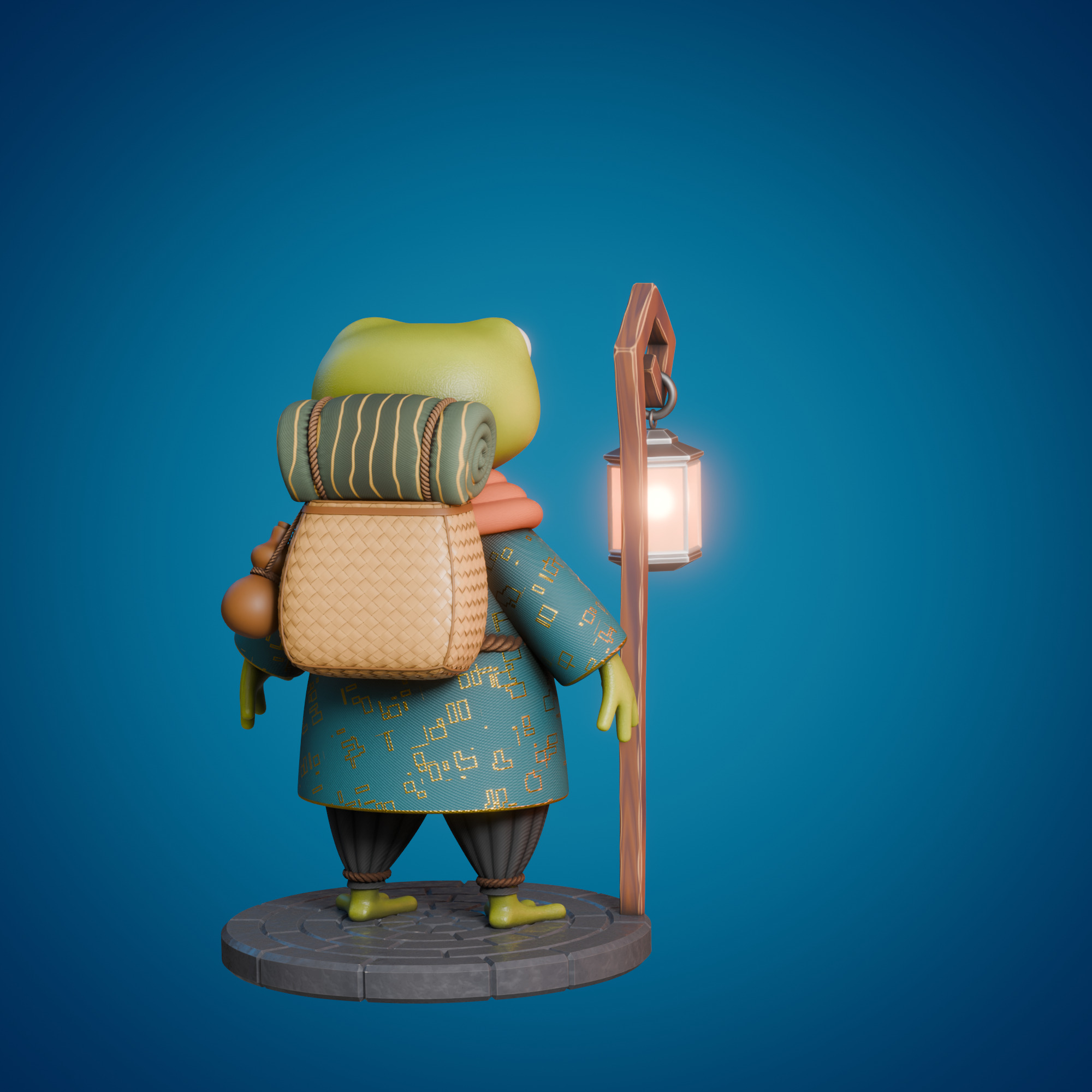 Stylized frog 3D model_6