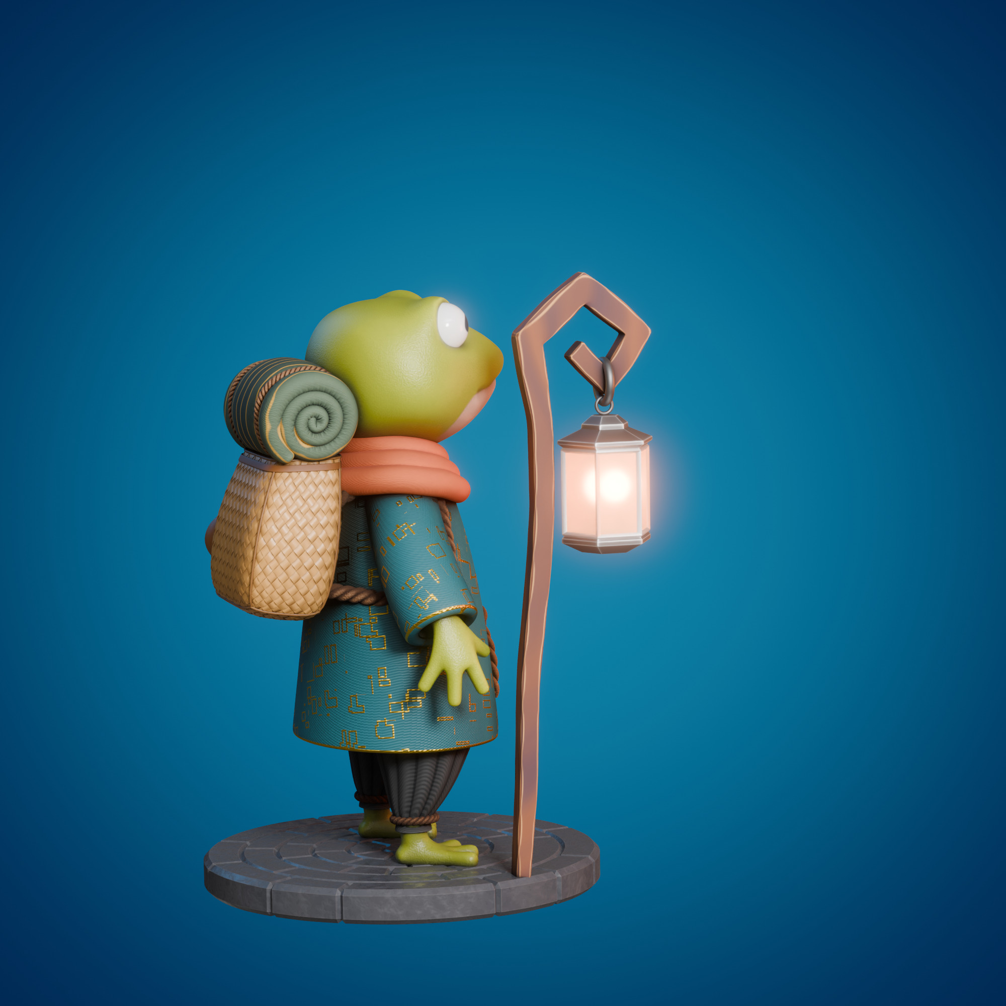 Stylized frog 3D model_8