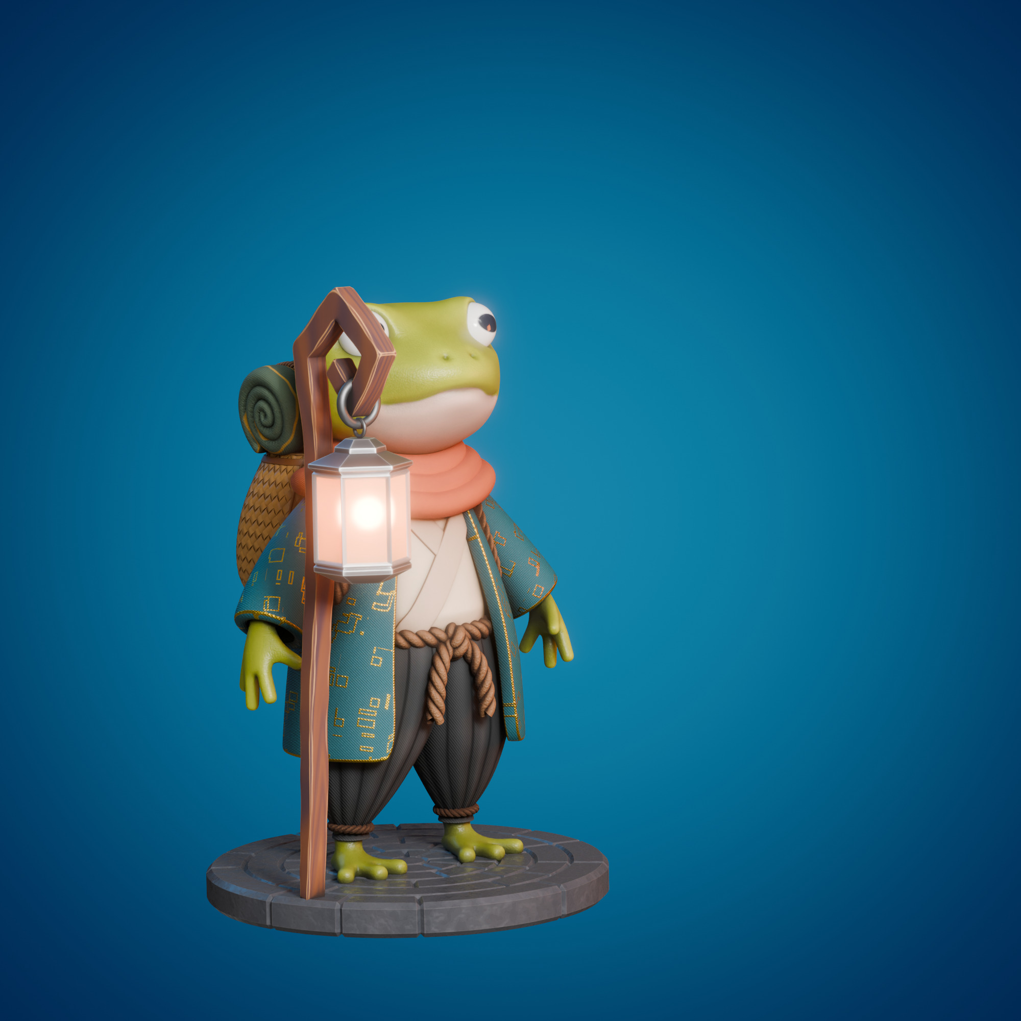 Stylized frog 3D model_10