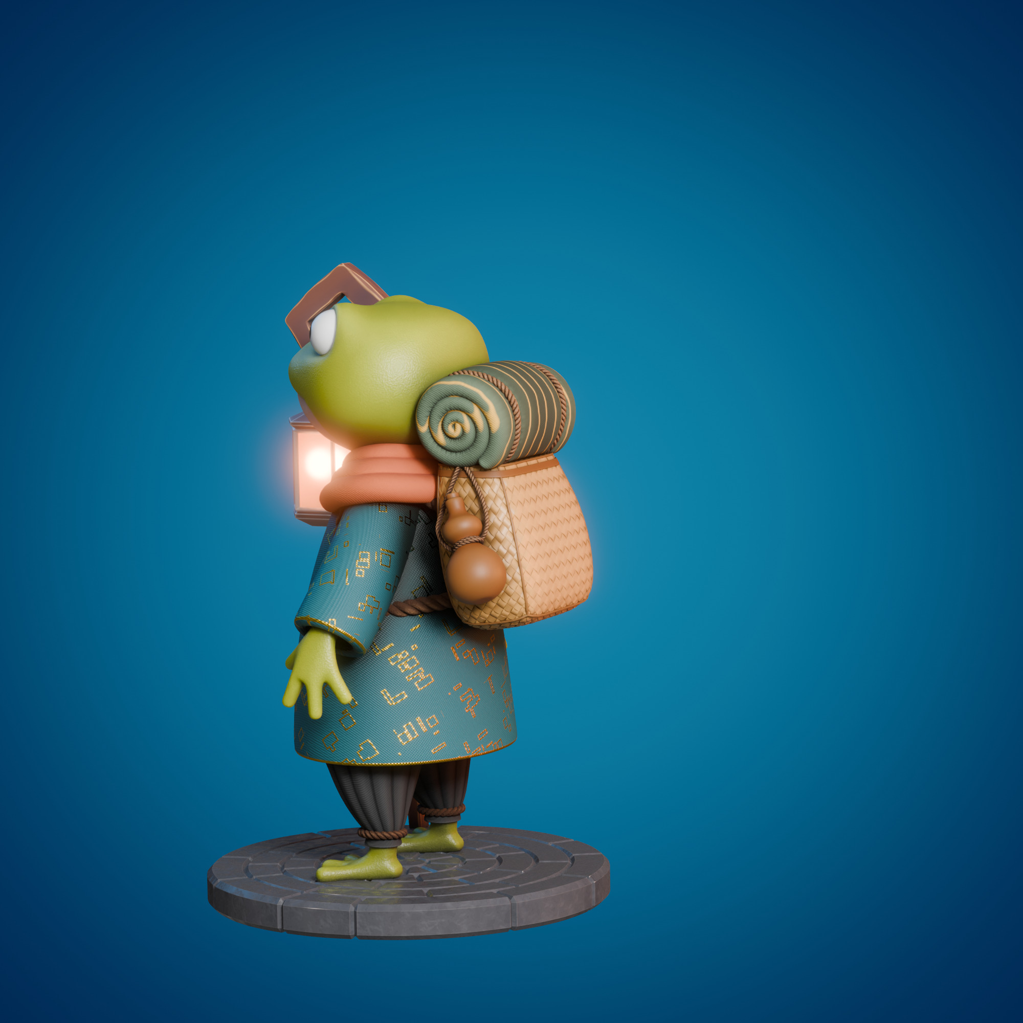 Stylized frog 3D model_3