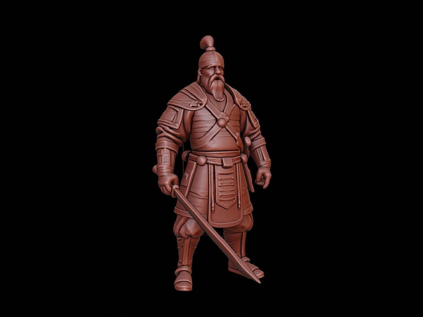 Mongol Warrior Figure 3D print model_1
