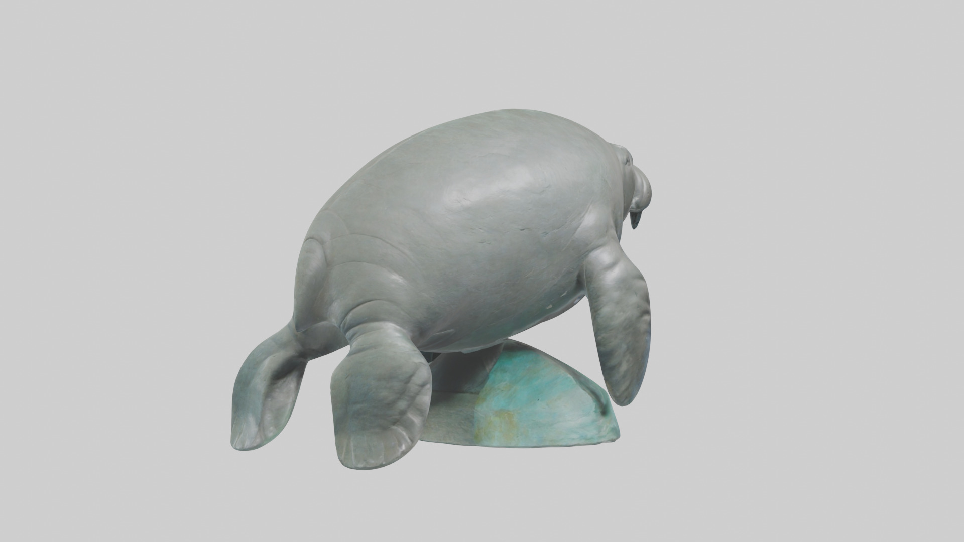 Manatee statue model Low-poly 3D model_2