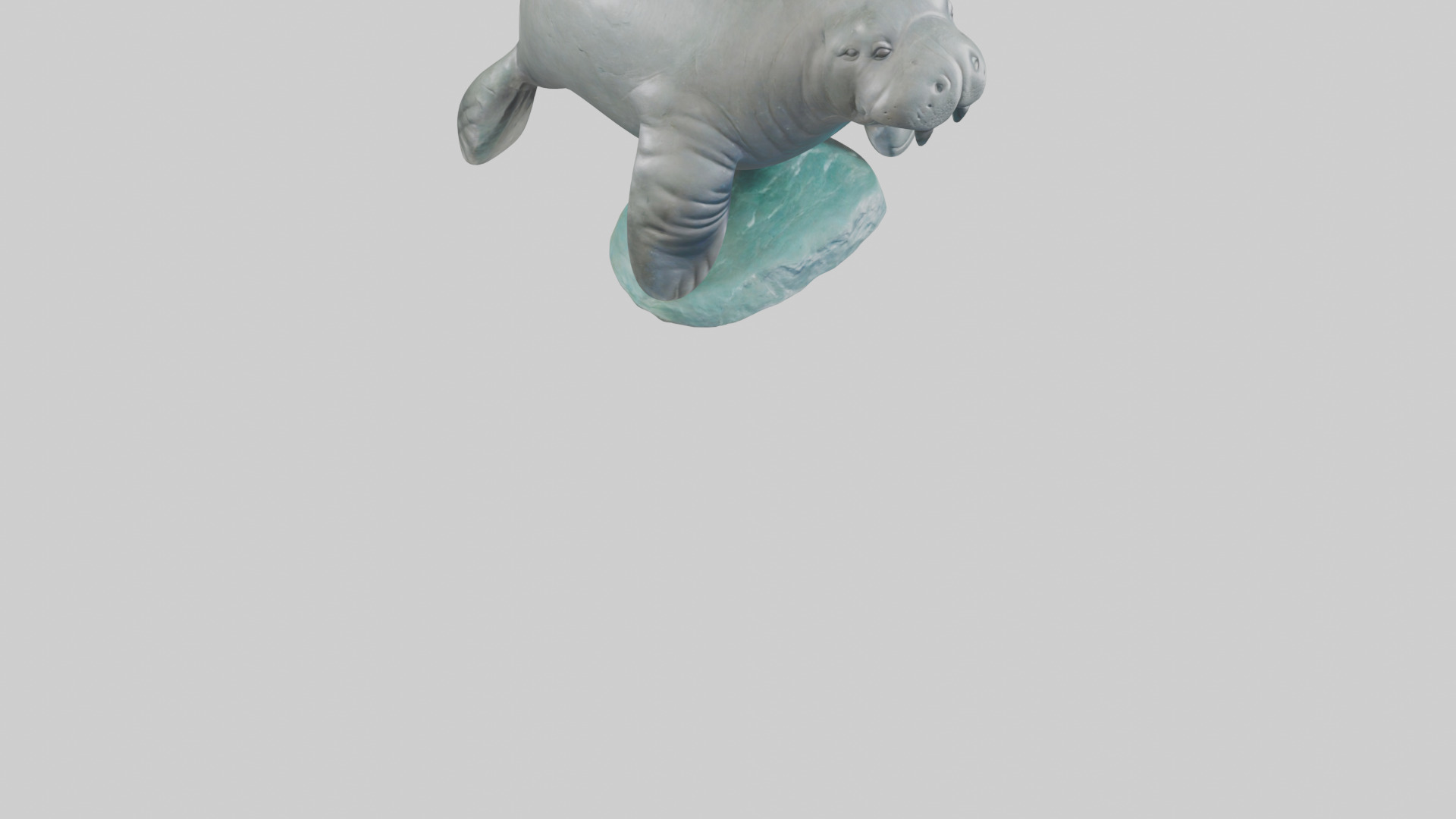 Manatee statue model Low-poly 3D model_6