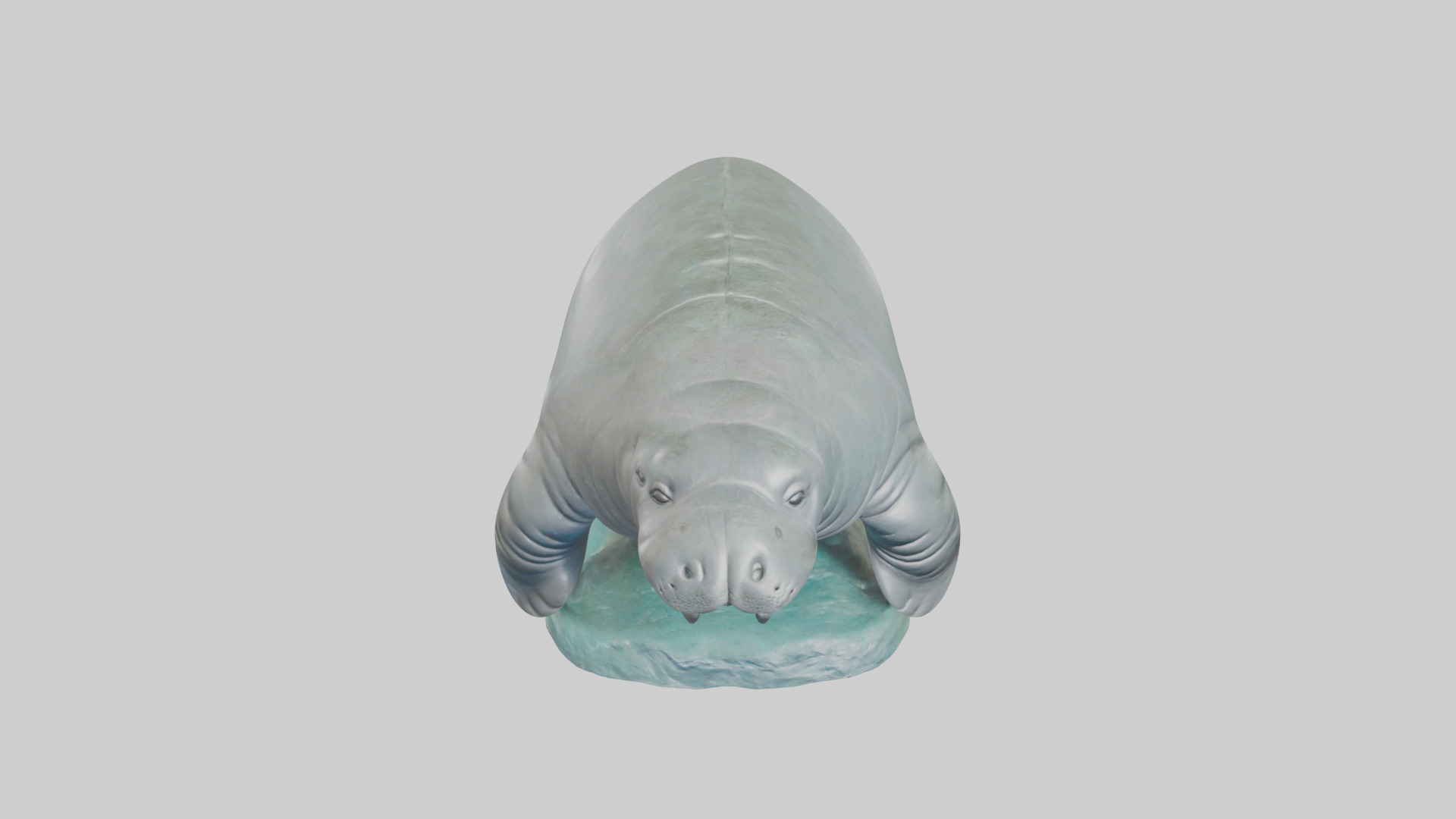 Manatee statue model Low-poly 3D model_16
