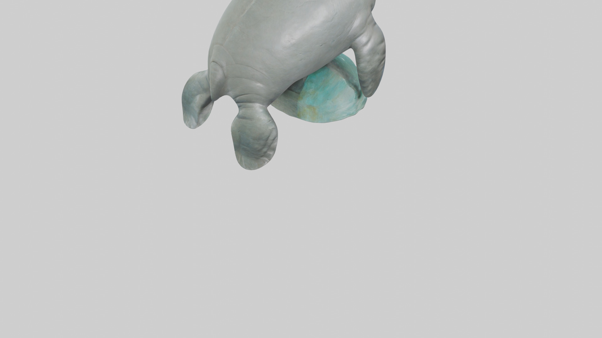 Manatee statue model Low-poly 3D model_4