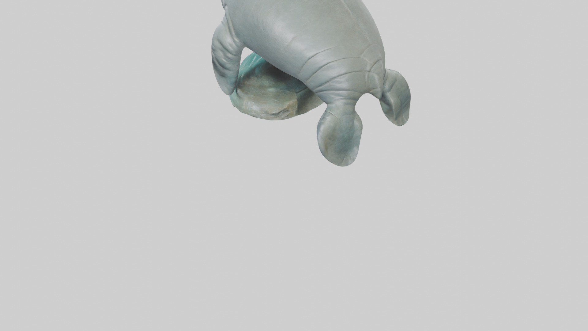Manatee statue model Low-poly 3D model_3