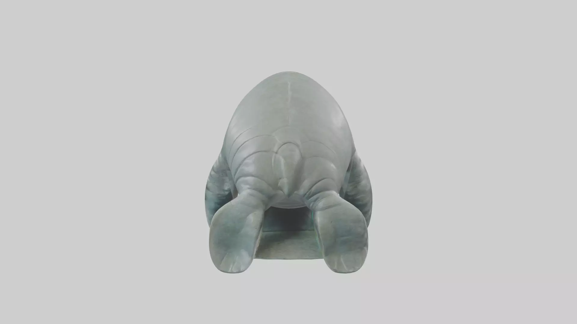 Manatee statue model Low-poly 3D model_0