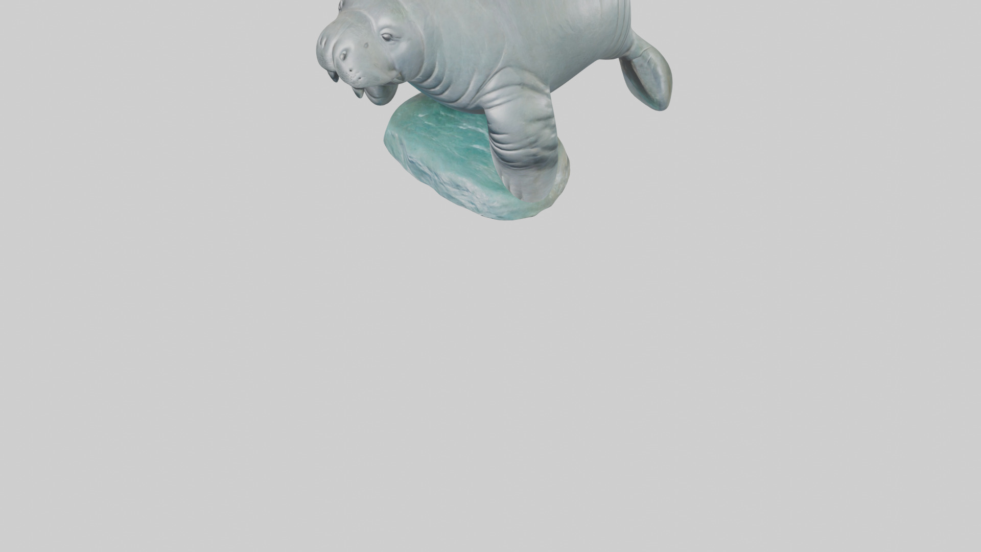 Manatee statue model Low-poly 3D model_5