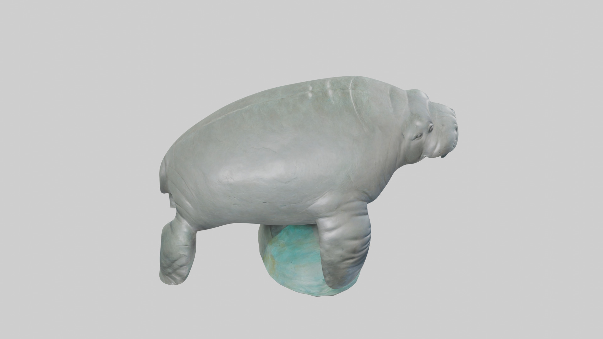 Manatee statue model Low-poly 3D model_18