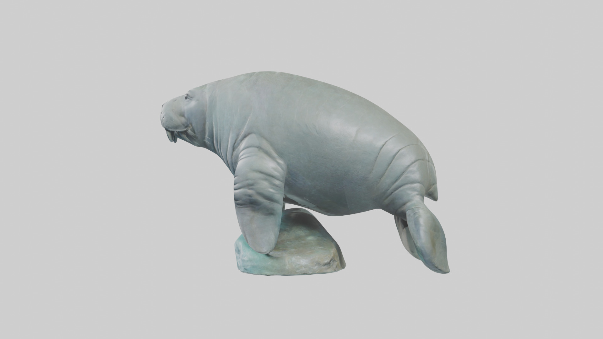 Manatee statue model Low-poly 3D model_12