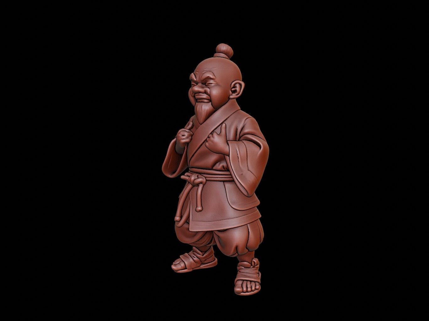 Shaolin Monk Figure 3D print model_2