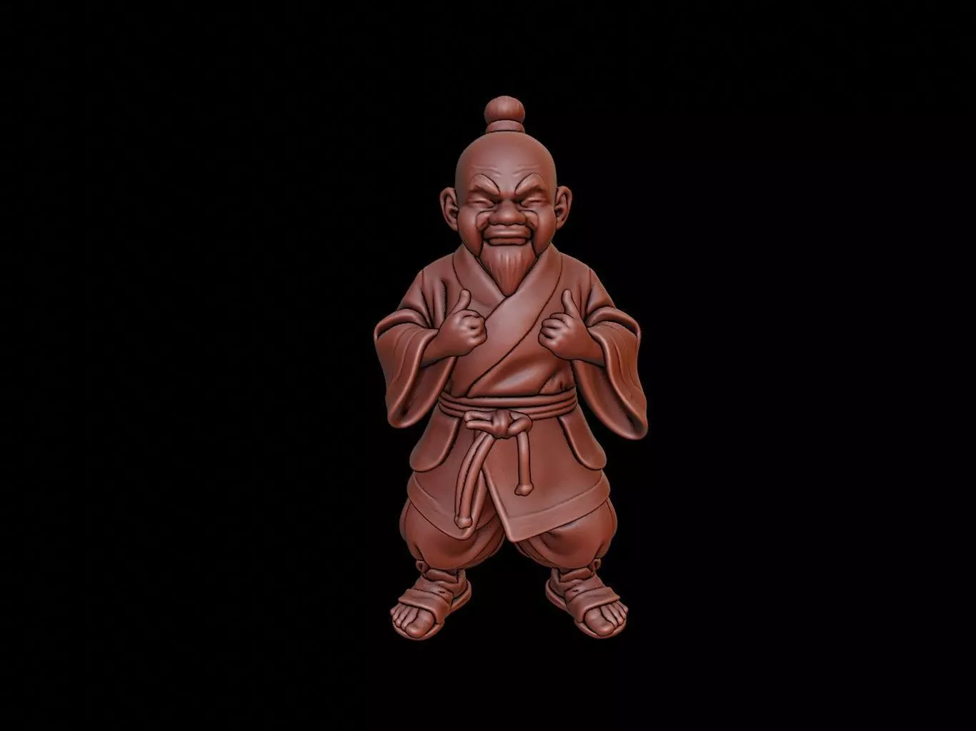 Shaolin Monk Figure 3D print model_0