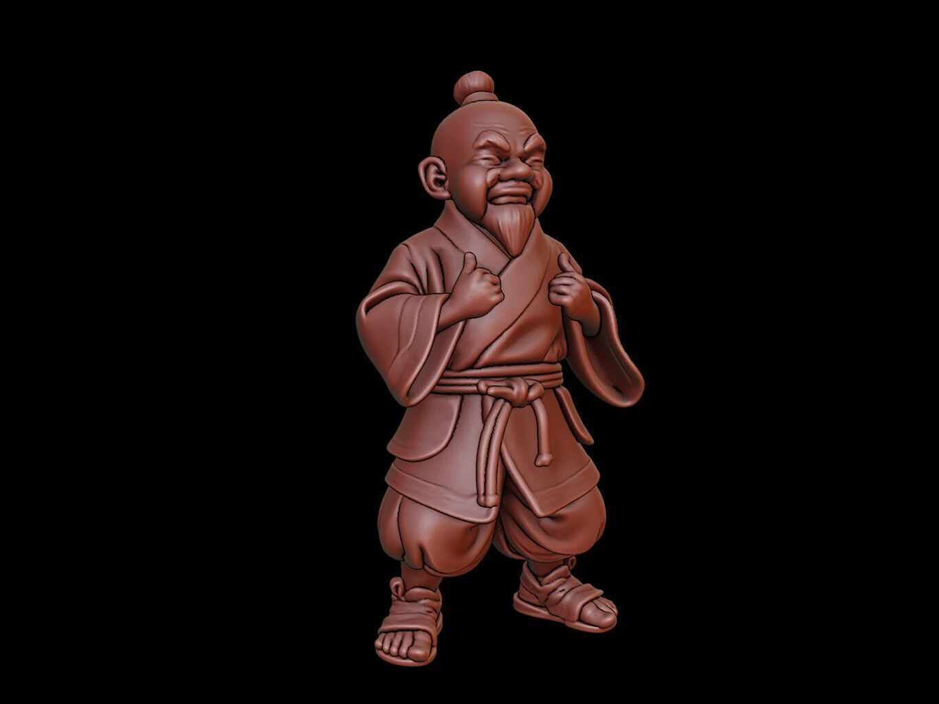 Shaolin Monk Figure 3D print model_1