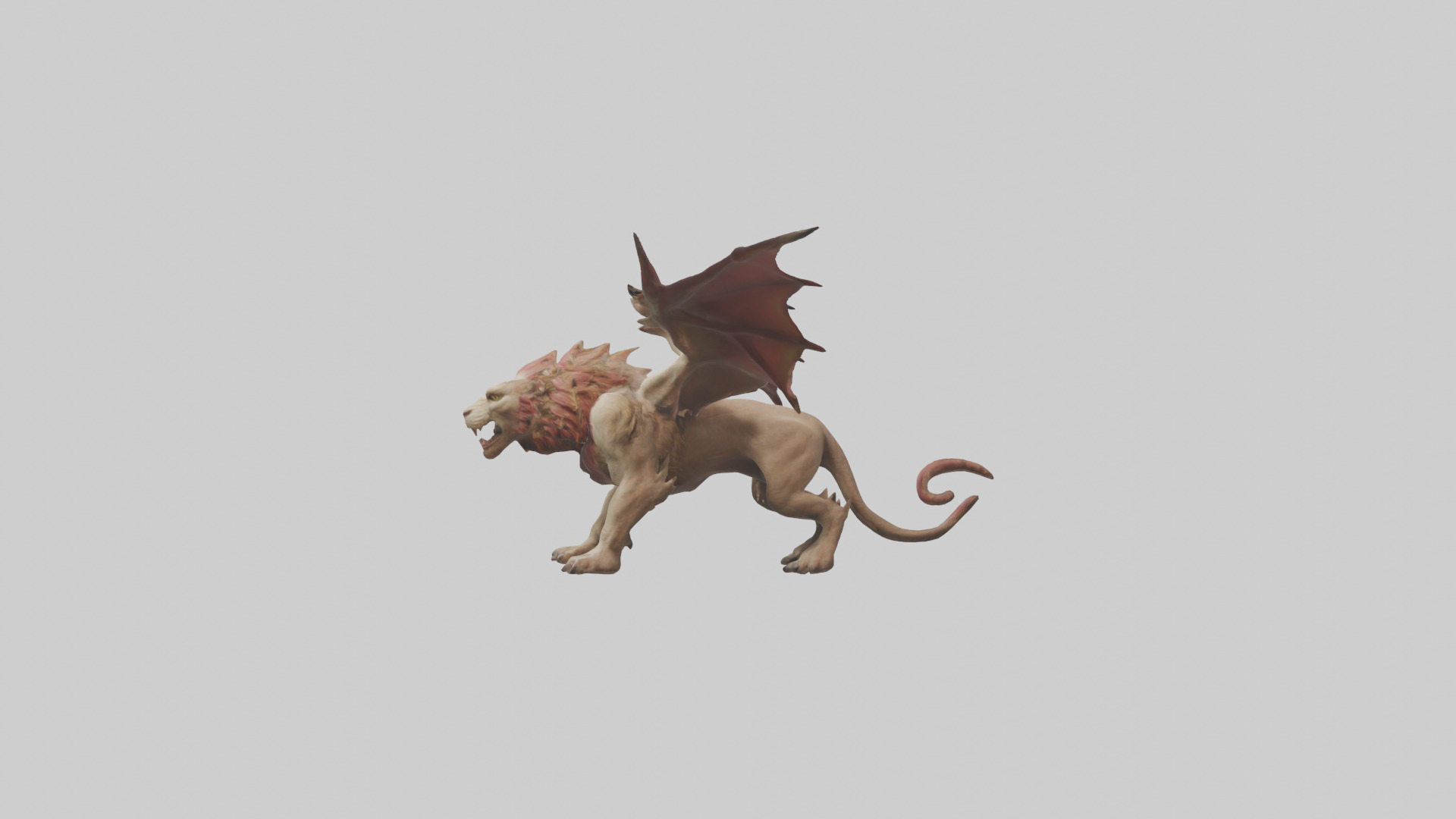 Manticore model Low-poly 3D model_12