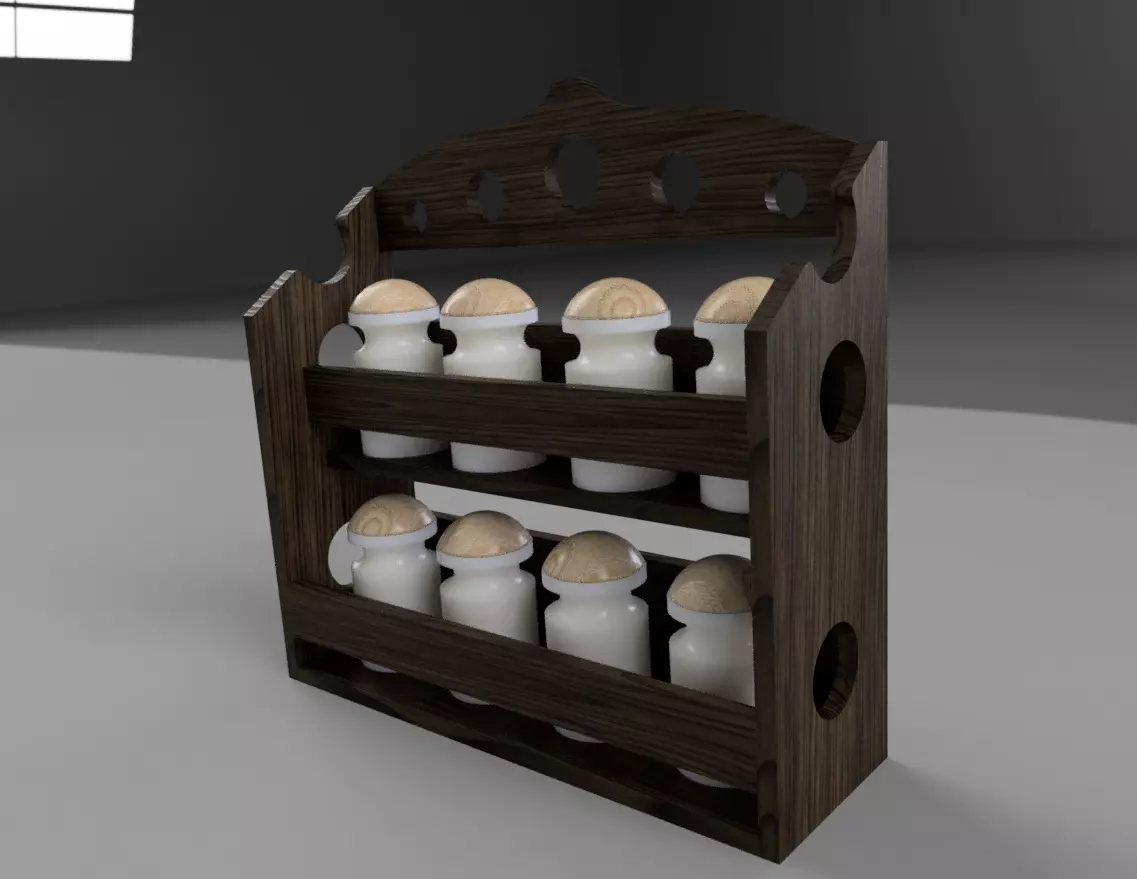 Spice rack 3D model_0