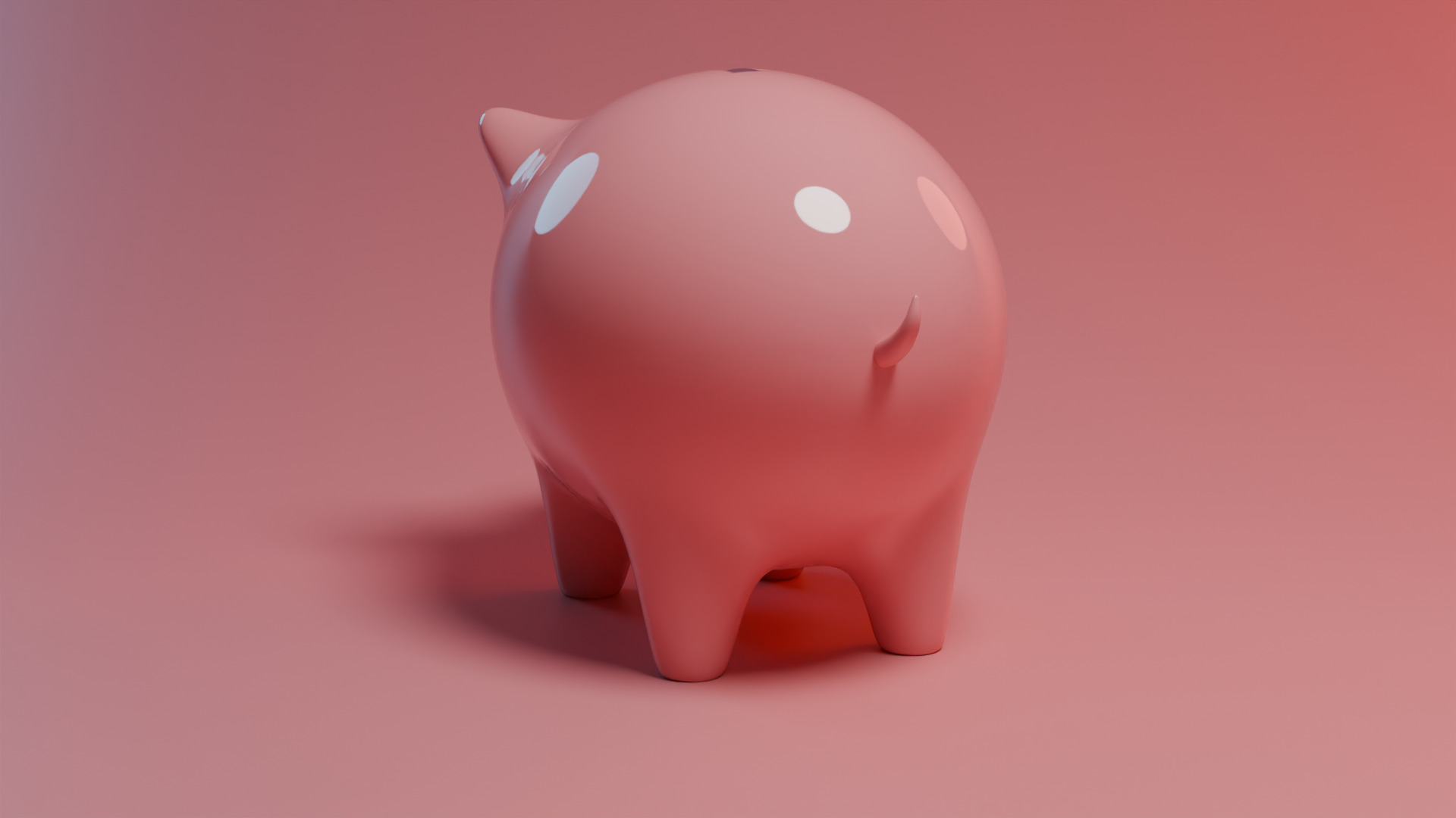 Stylized piggy bank Free 3D model_5