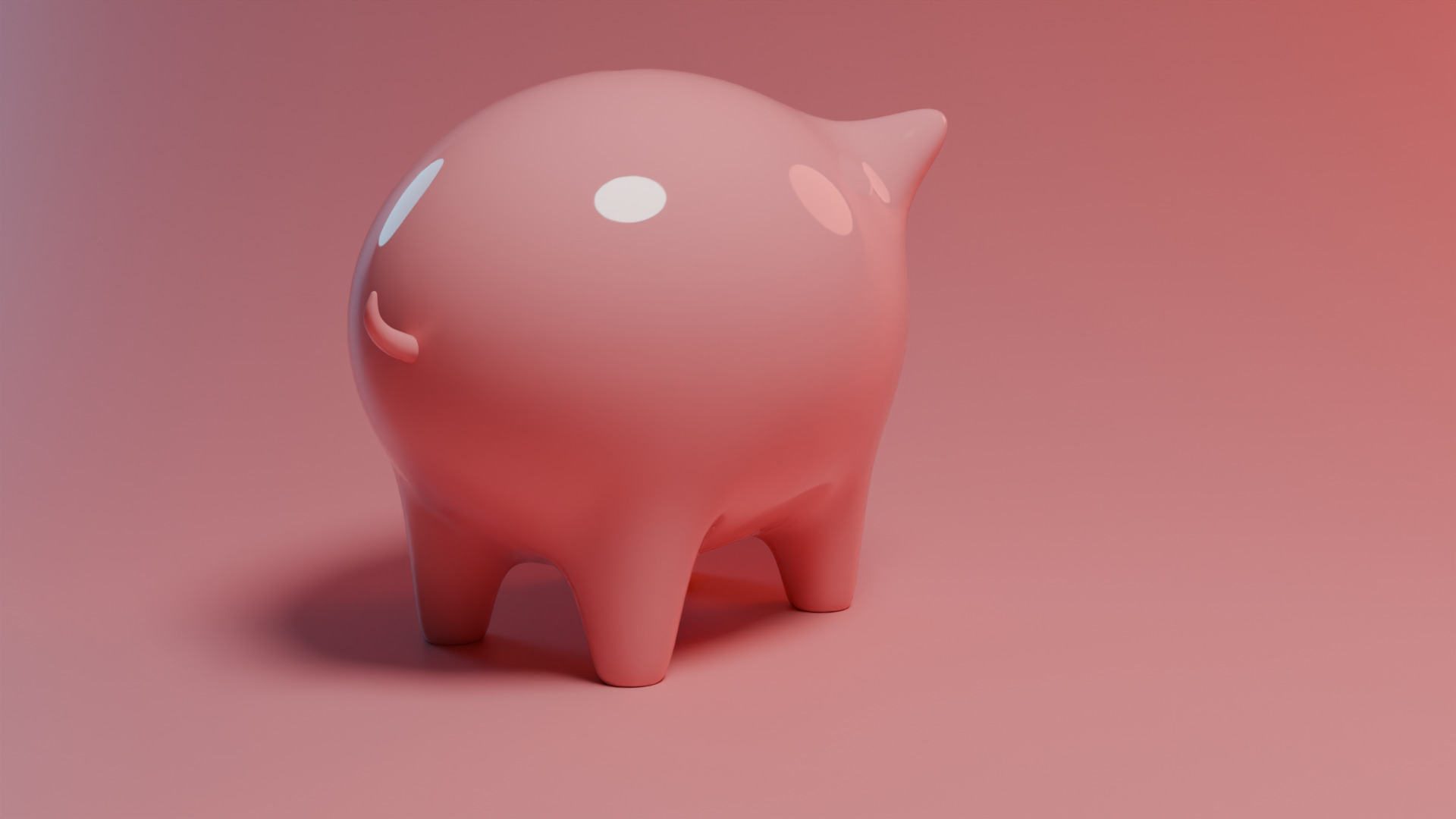 Stylized piggy bank Free 3D model_7