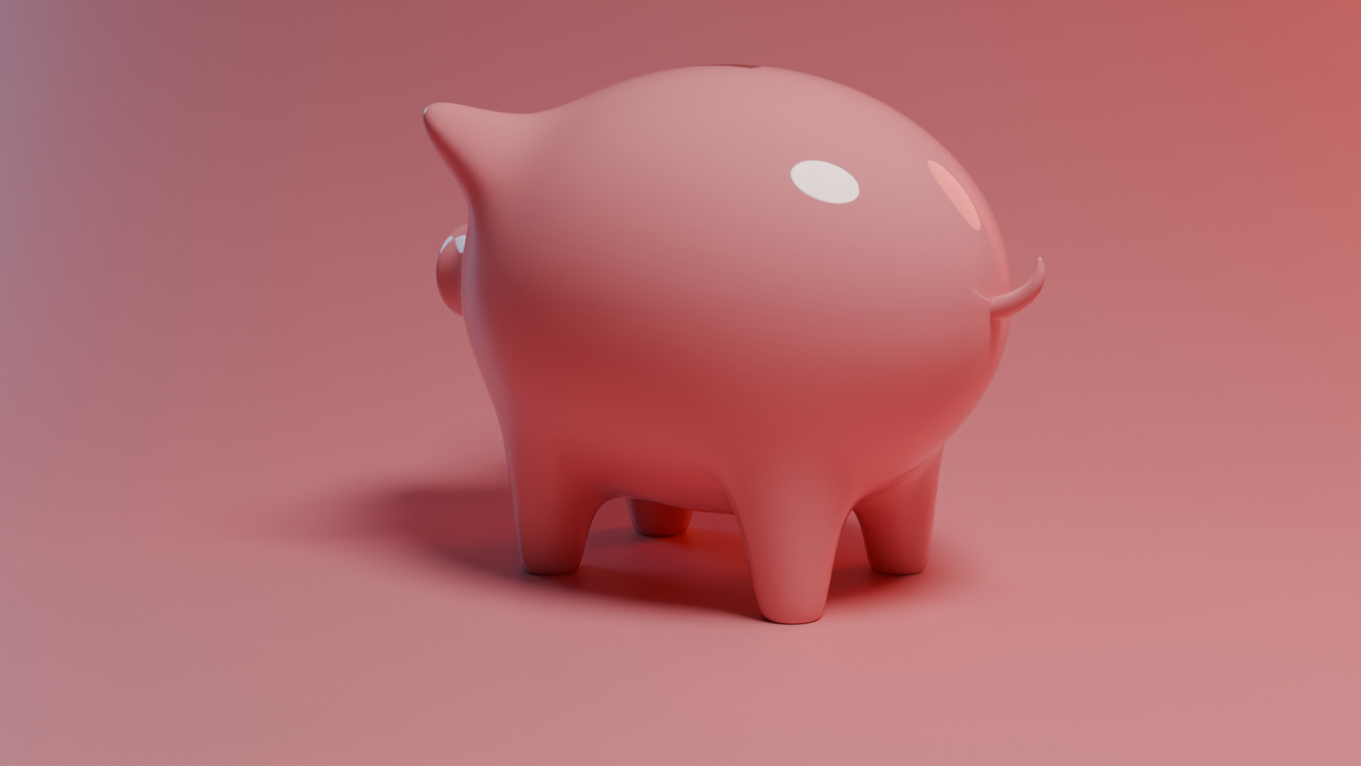 Stylized piggy bank Free 3D model_4