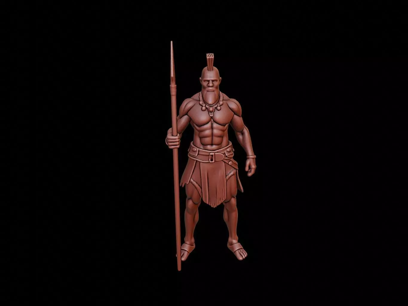 Zulu Warrior Figure 3D print model