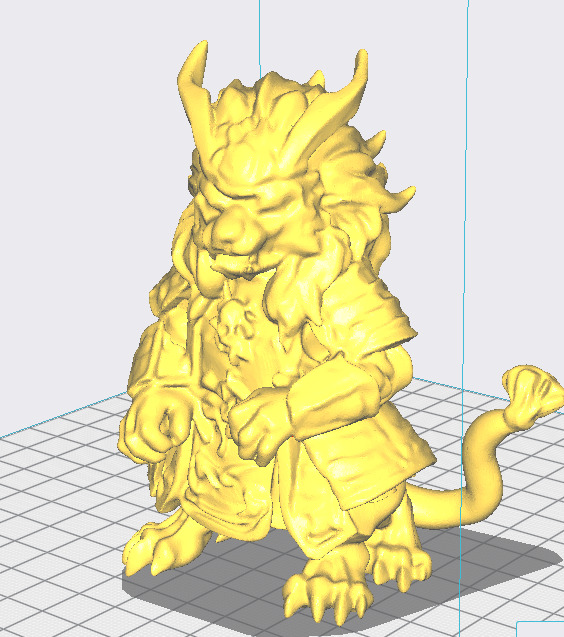 The Samurai Lion Statue 3D print model_1