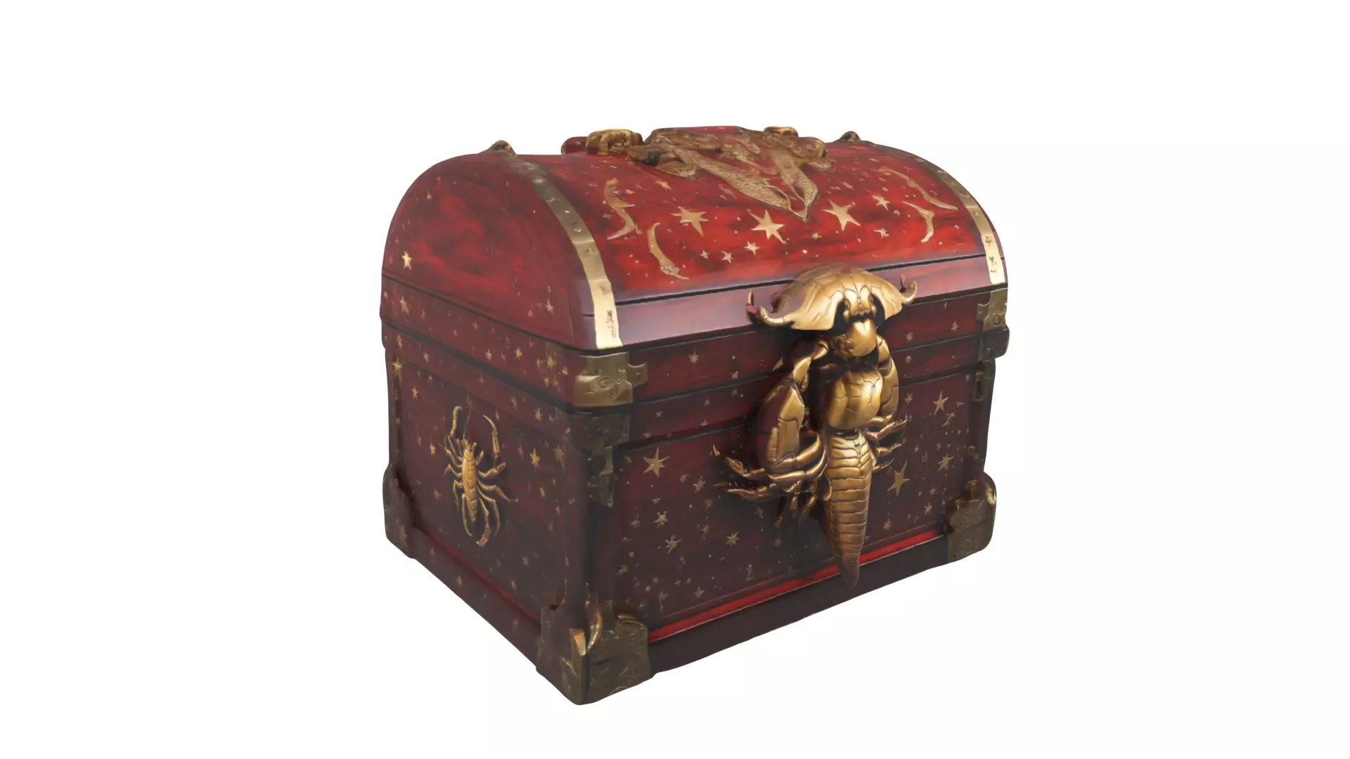 Treasure Chest Low-poly 3D model_0