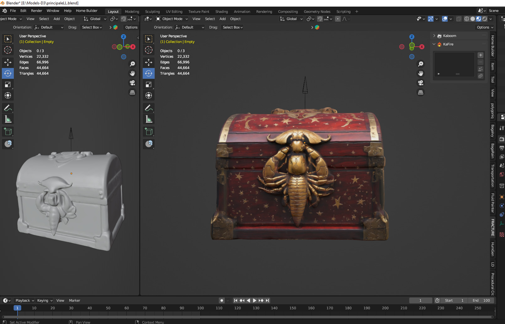 Treasure Chest Low-poly 3D model_2