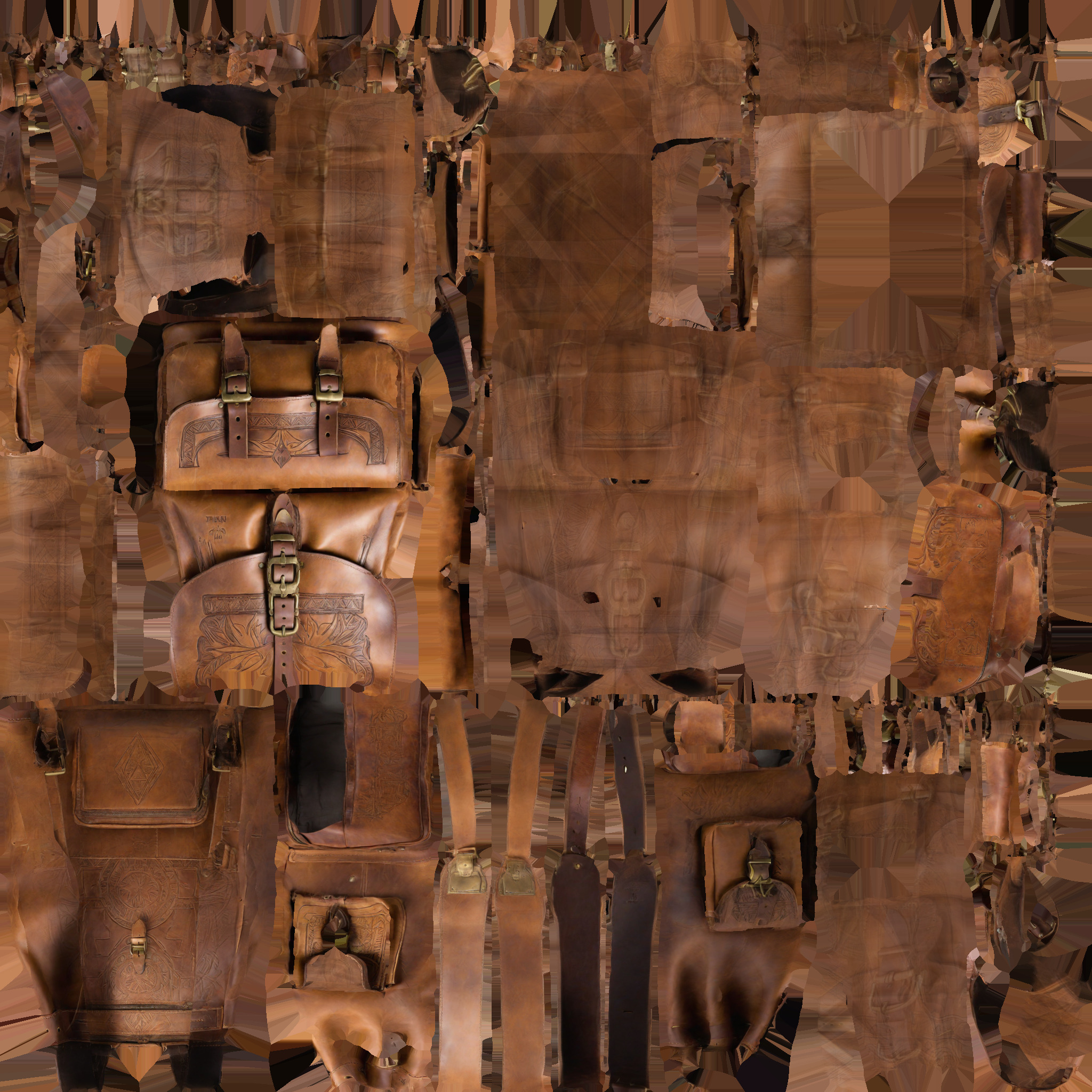 backbag ancient Low-poly 3D model_6