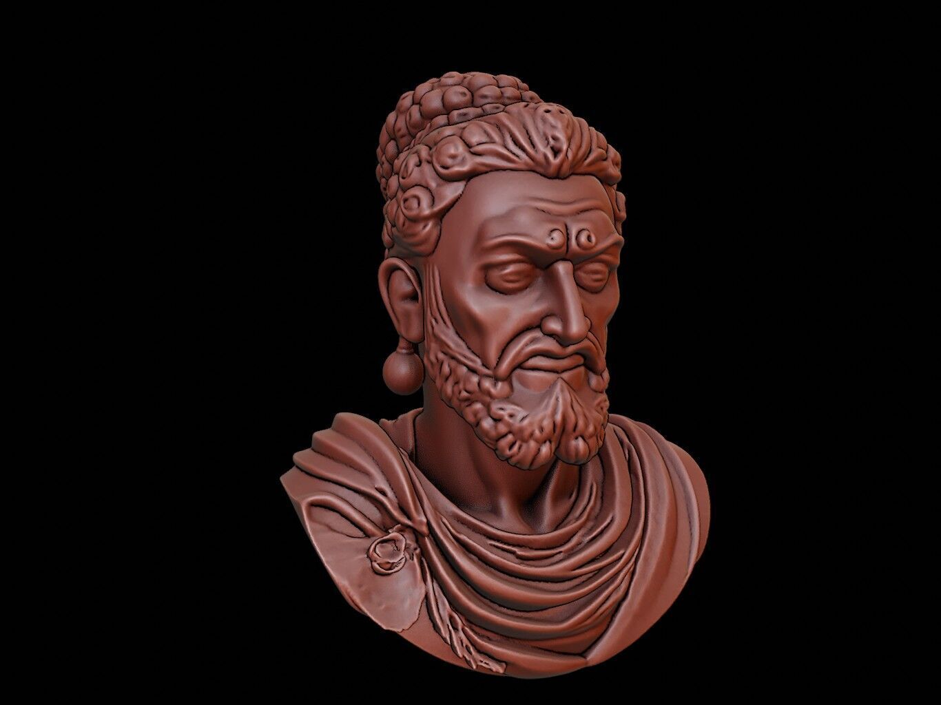Ashoka the Great Bust 3D print model_1