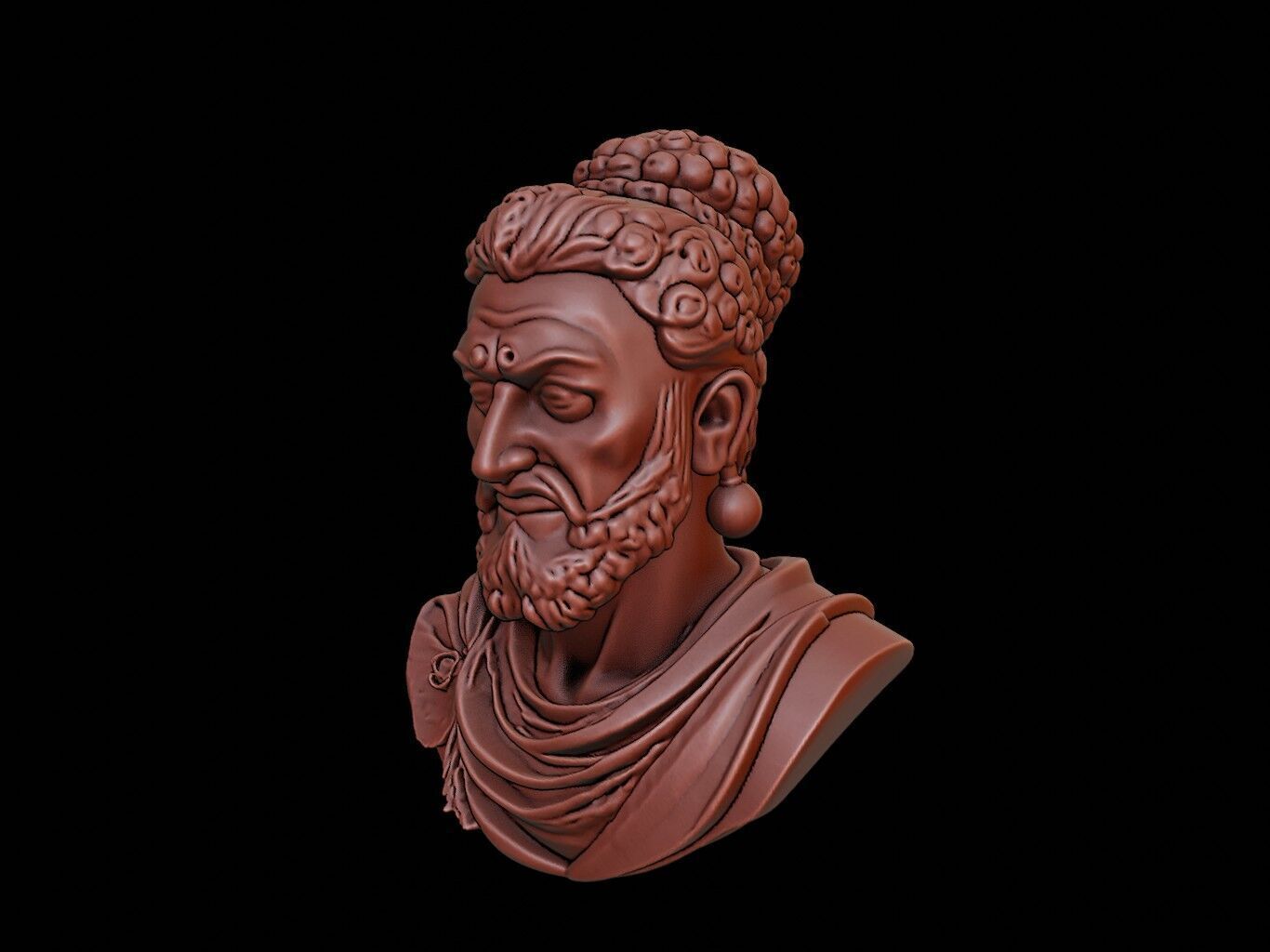 Ashoka the Great Bust 3D print model_2