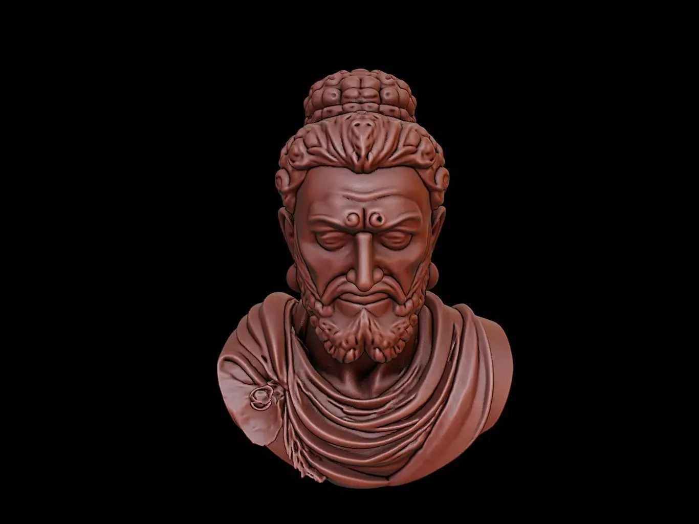 Ashoka the Great Bust 3D print model_0