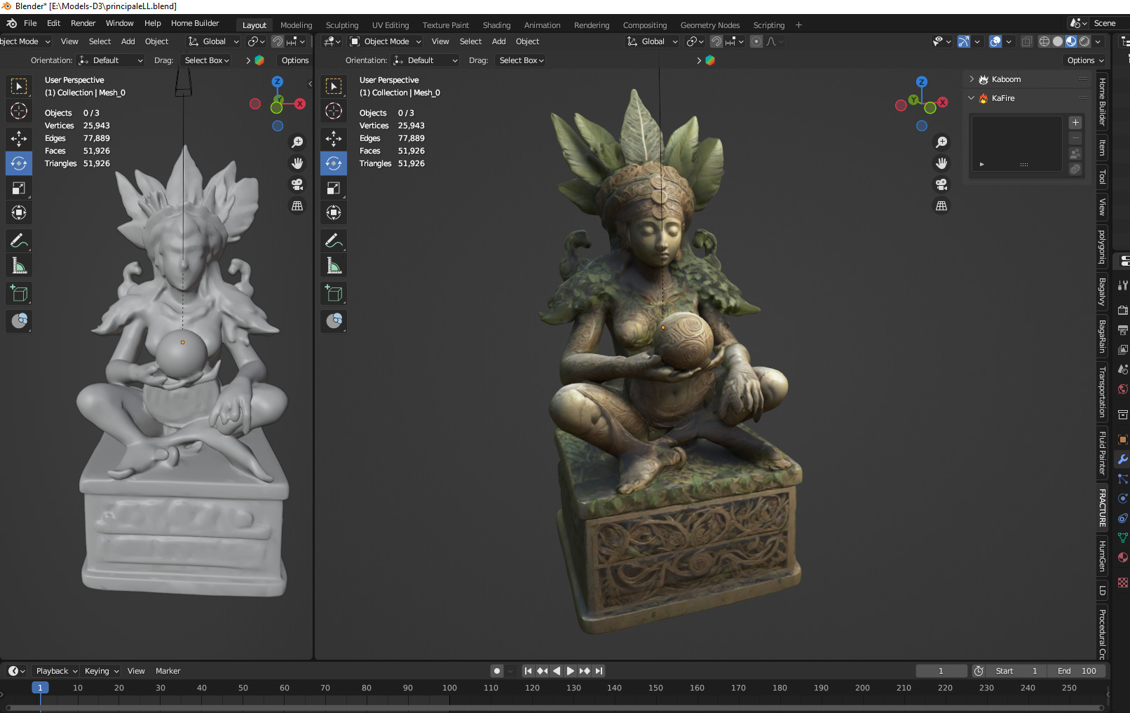 fantasy statue Low-poly 3D model_2