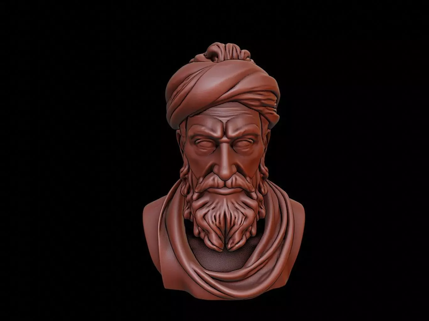 Babur Bust 3D print model_0
