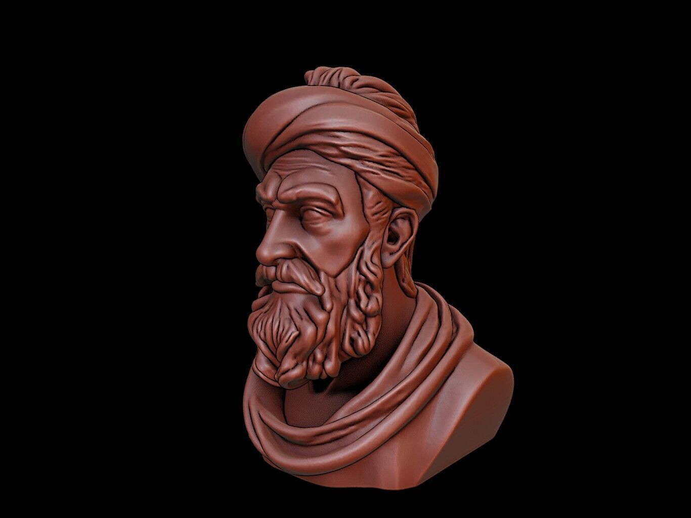 Babur Bust 3D print model_2