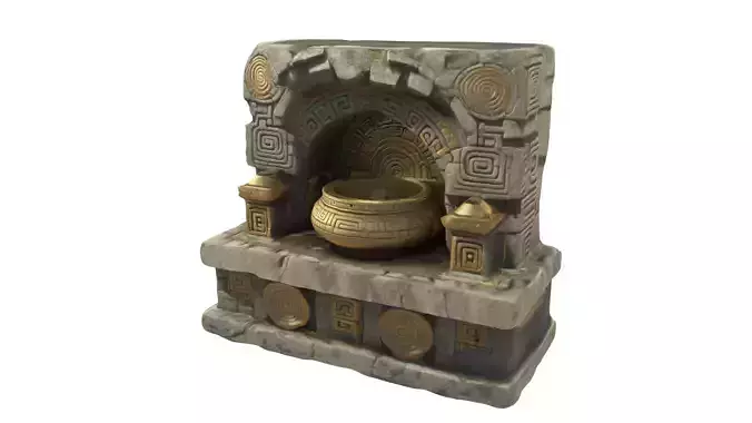 stone altar Low-poly 3D model