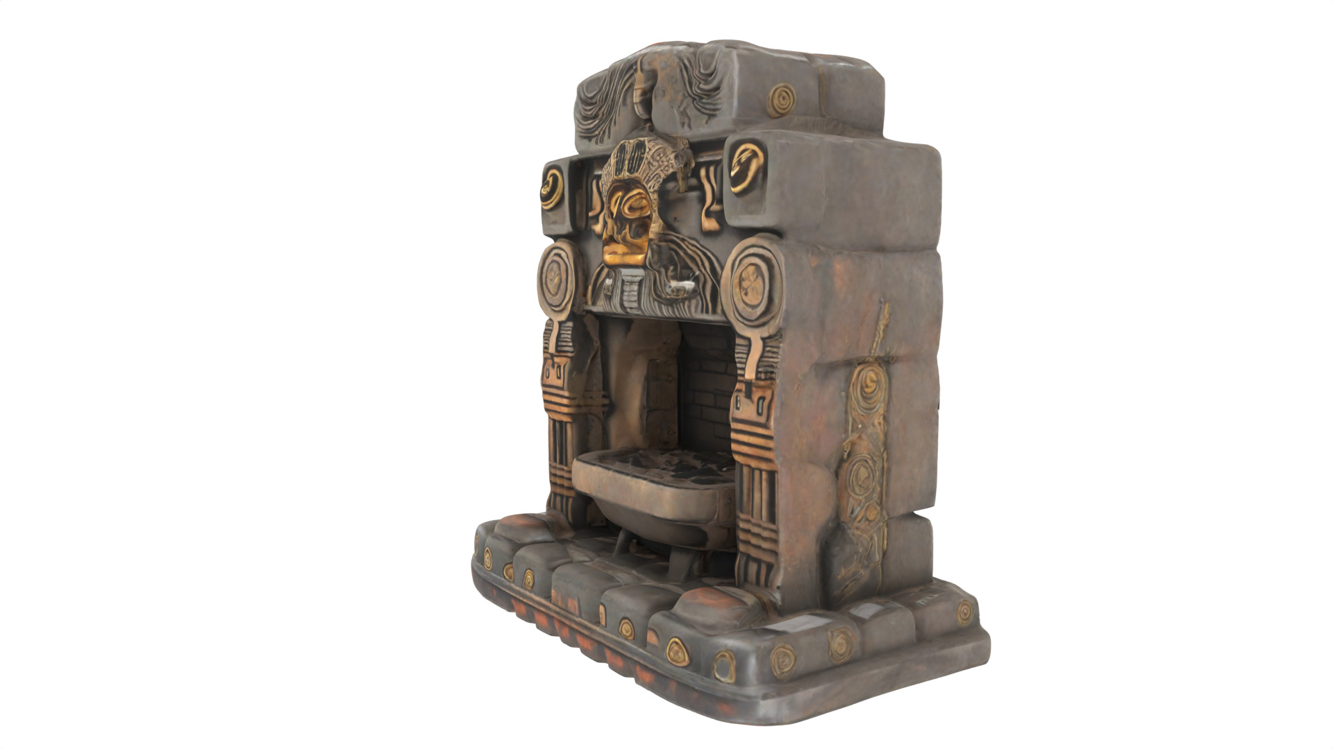 stone altar Low-poly 3D model_3