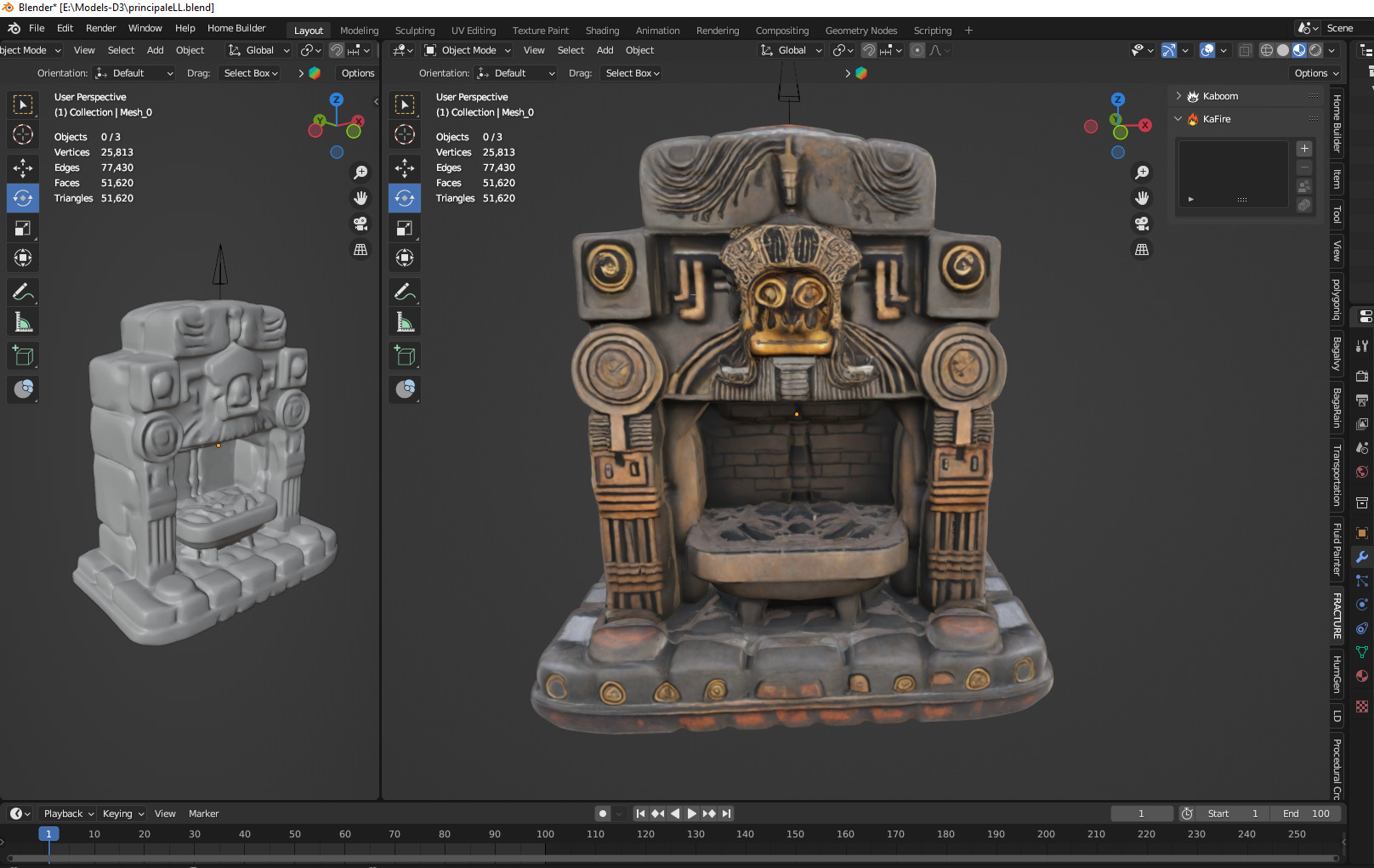stone altar Low-poly 3D model_2