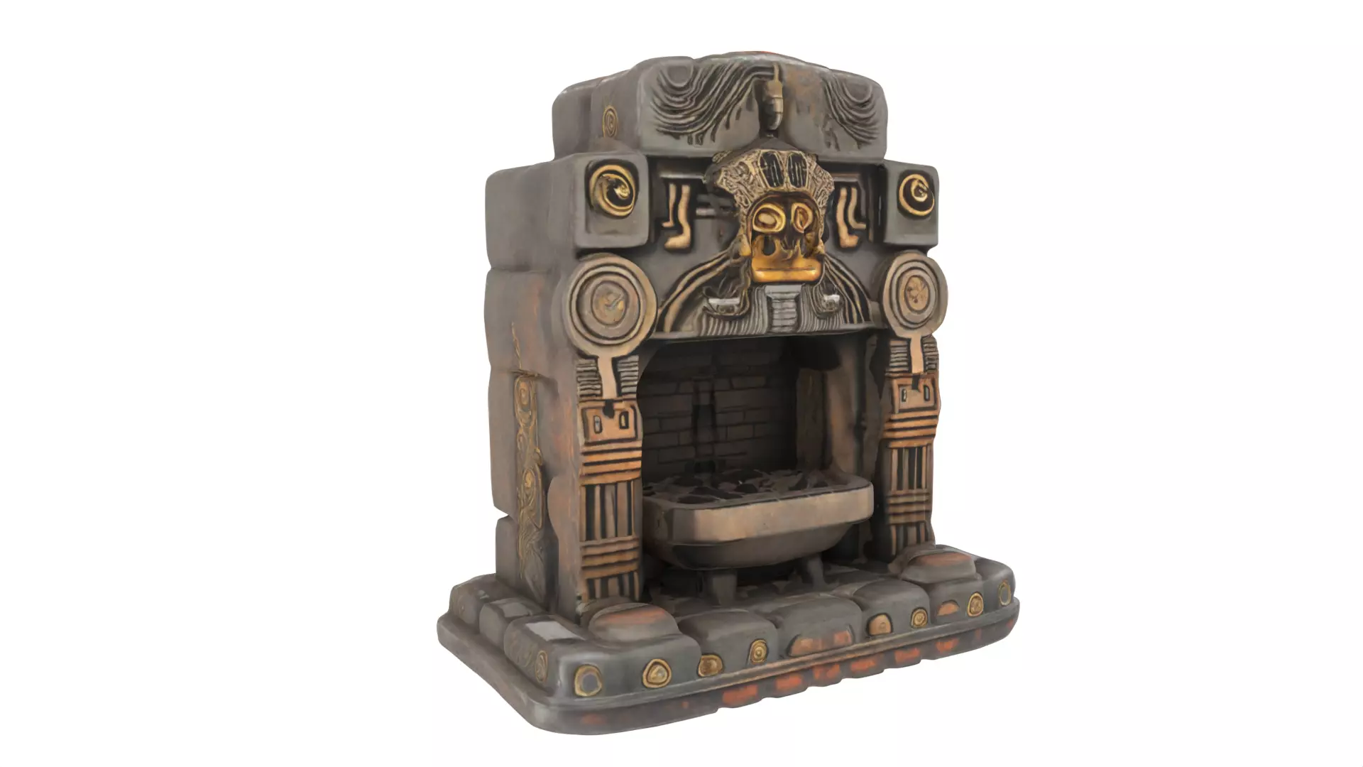 stone altar Low-poly 3D model_0