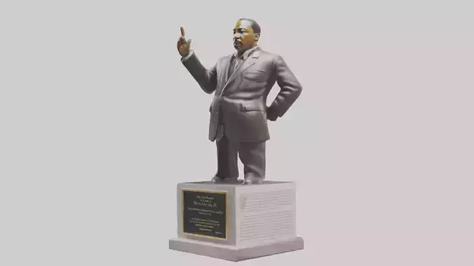 Martin Luther King Jr statue model Low-poly 3D model
