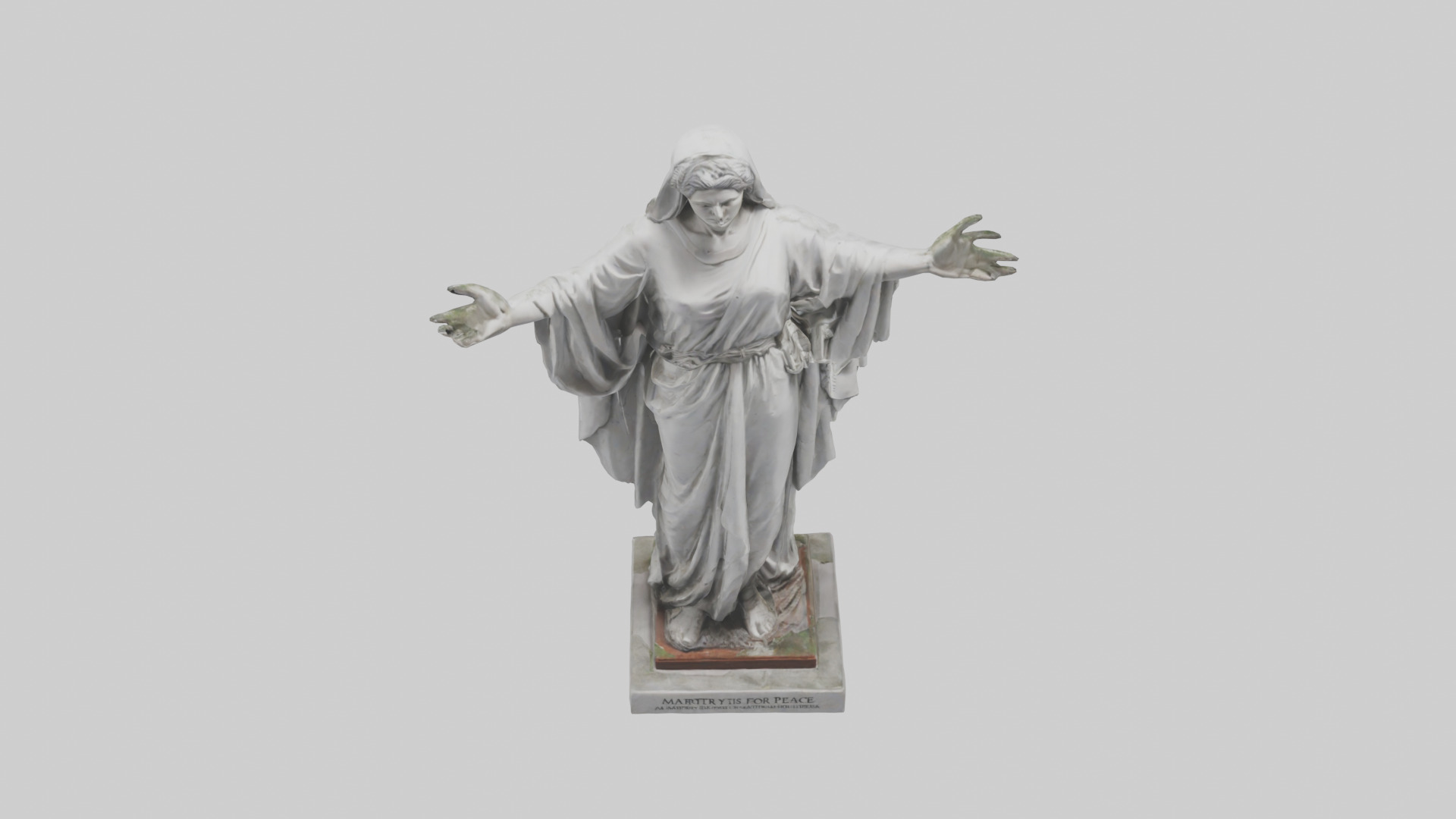 Martyr for Peace statue model Low-poly 3D model_16