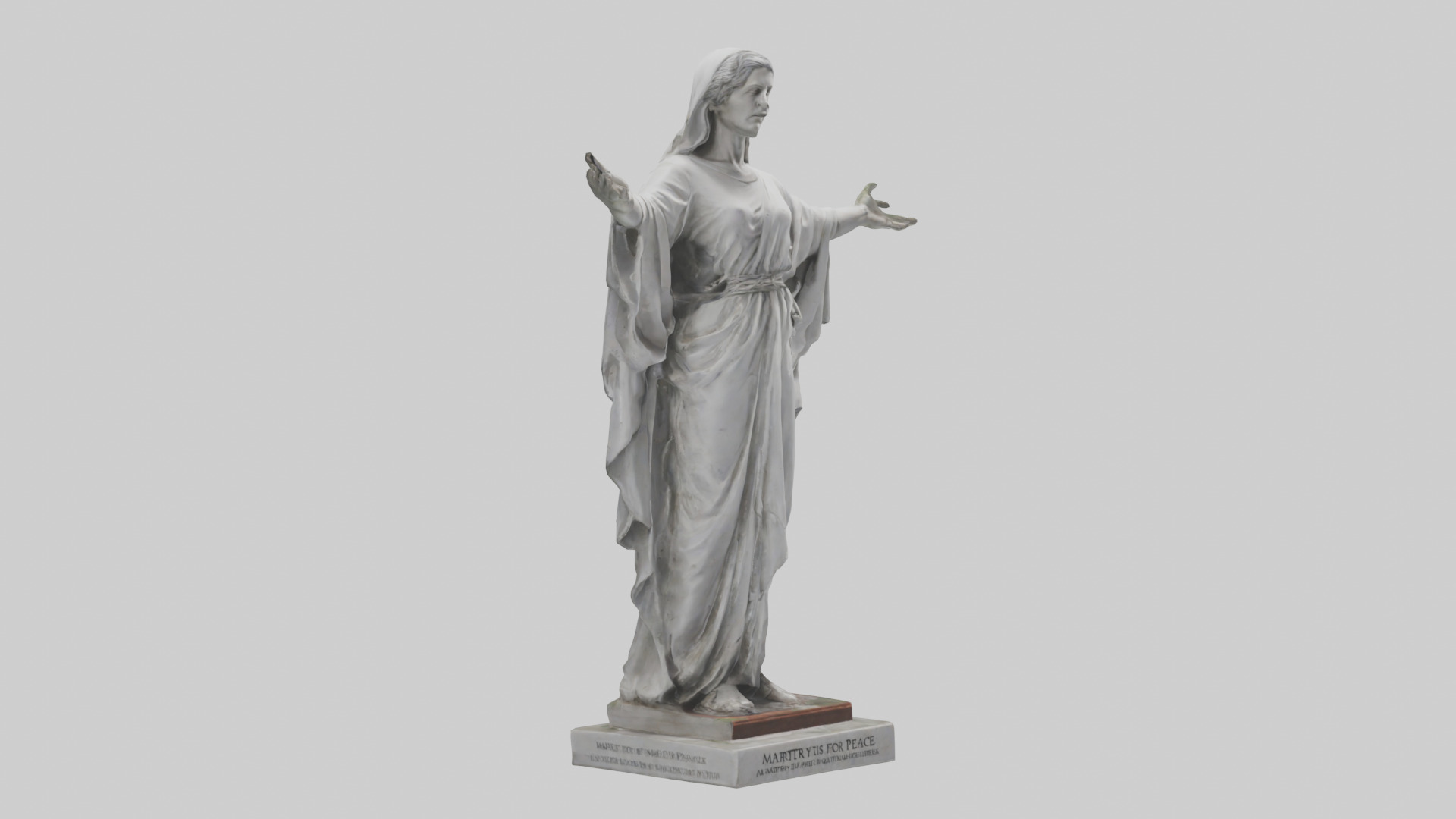 Martyr for Peace statue model Low-poly 3D model_8