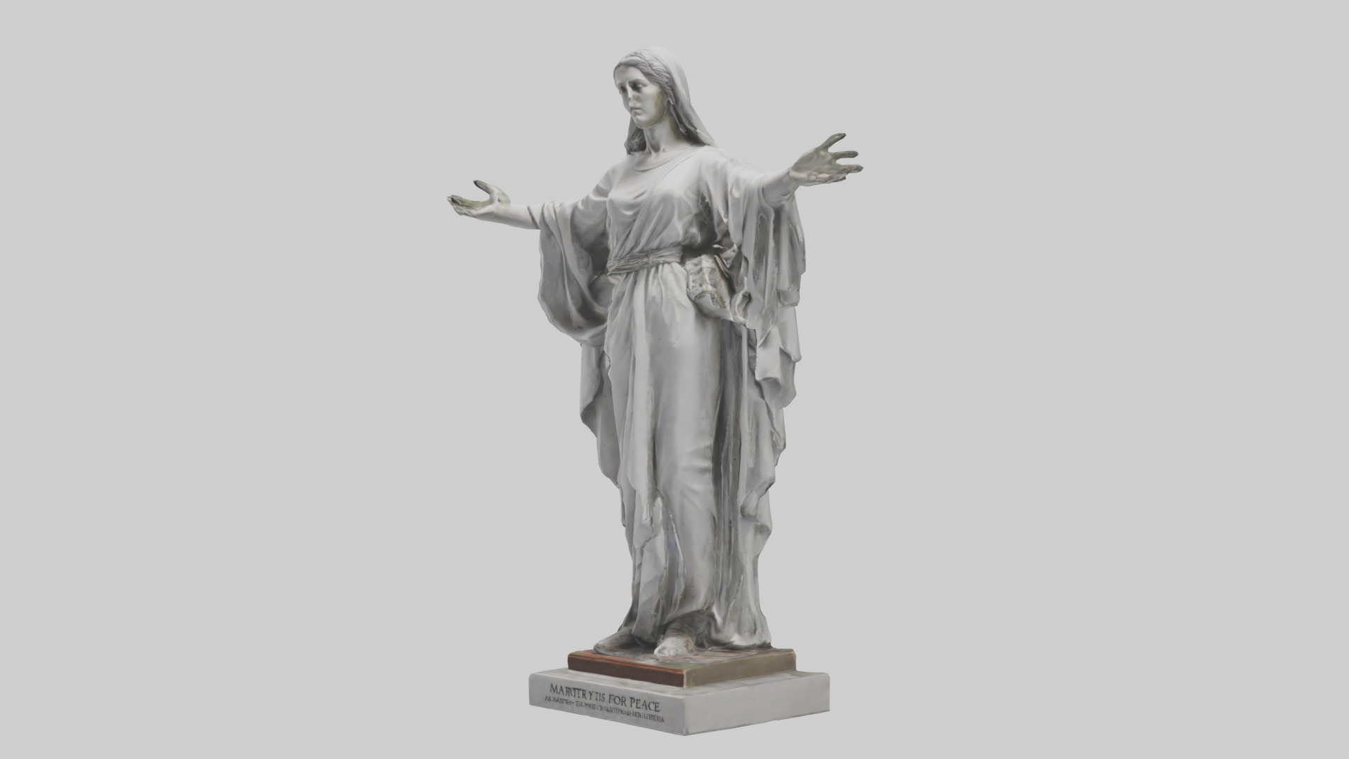 Martyr for Peace statue model Low-poly 3D model_9