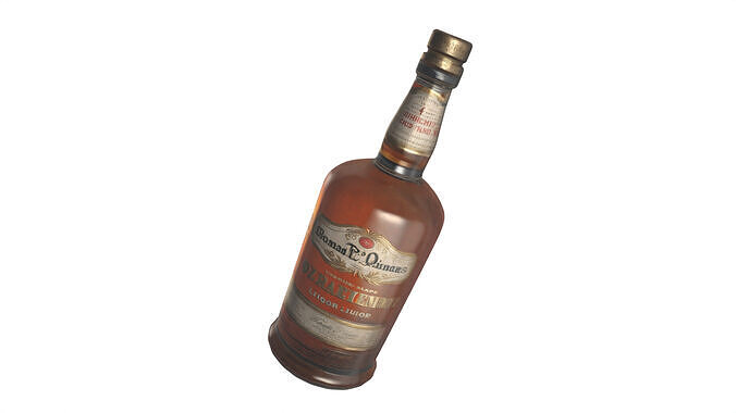 old wine bottle Low-poly 3D model