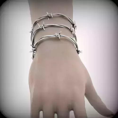 barbed wire bangle 01 3D print model
