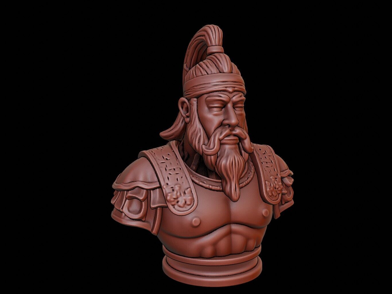 Genghis Khan Bust 3D print model_1
